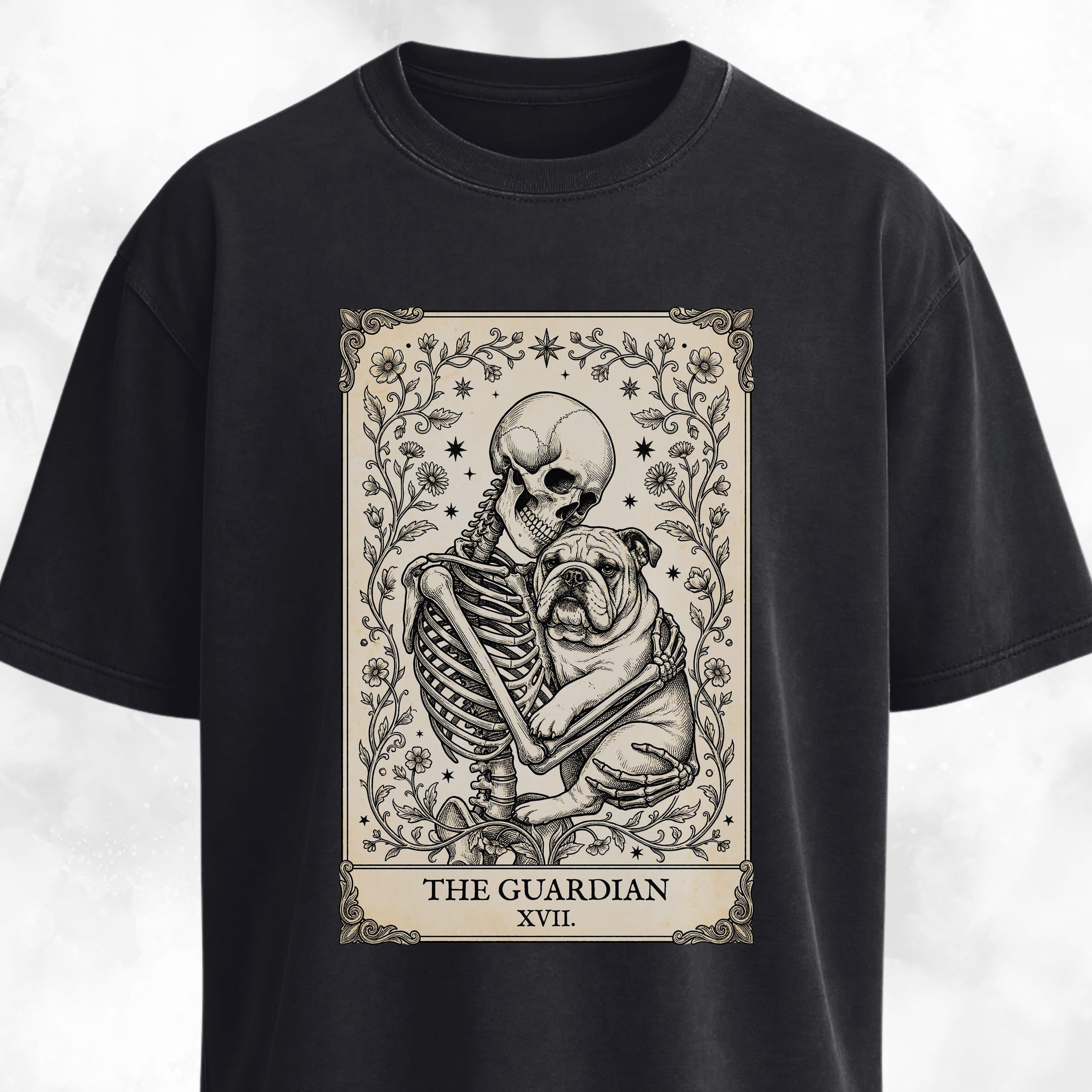 The Guardian Bulldog Tarot Card T-Shirt
