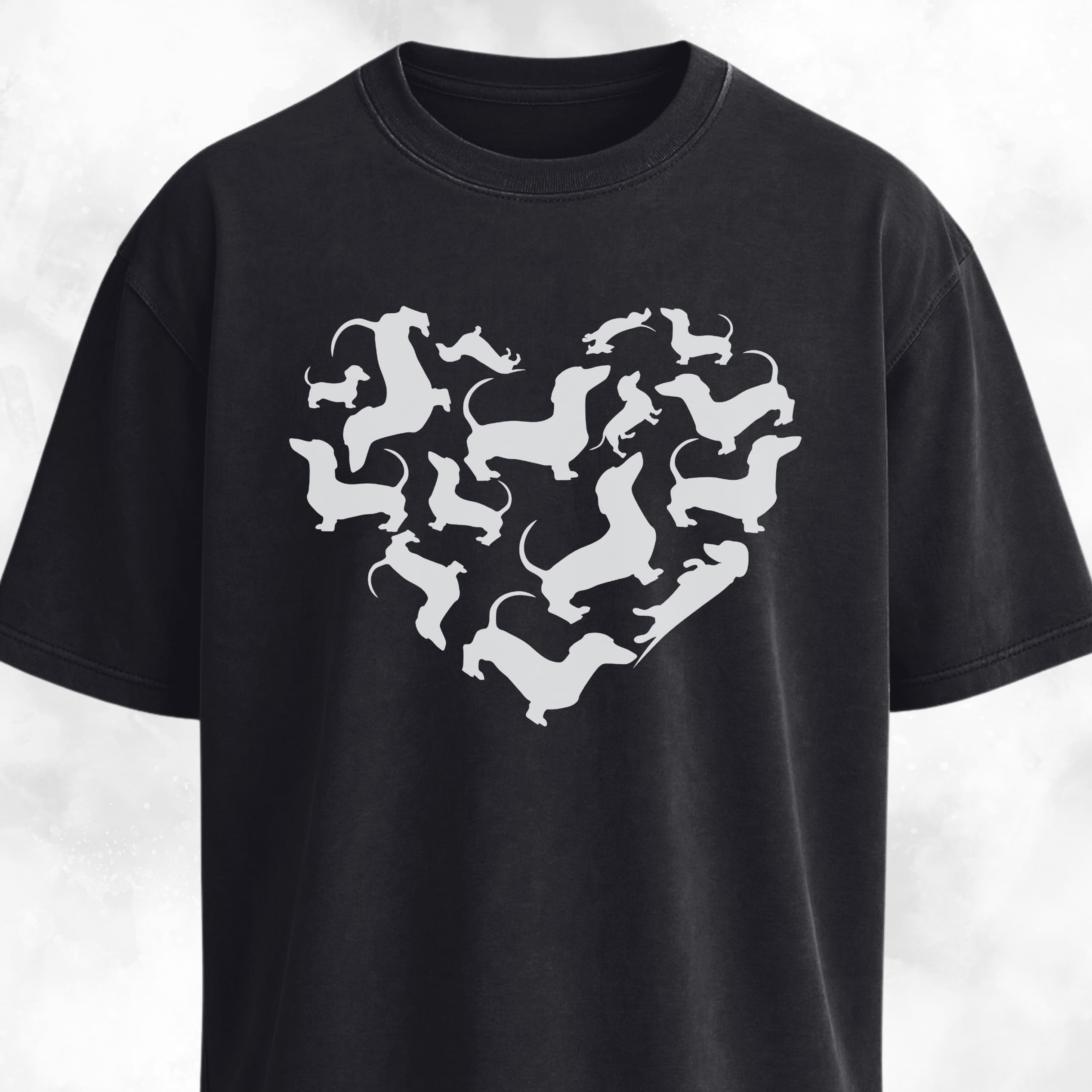 Dachshunds Heart Mosaic T-Shirt
