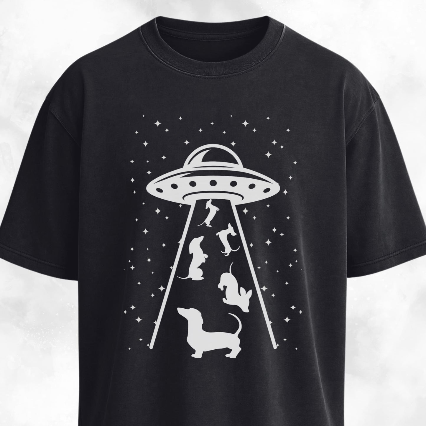 UFO Beaming Dachshunds T-Shirt
