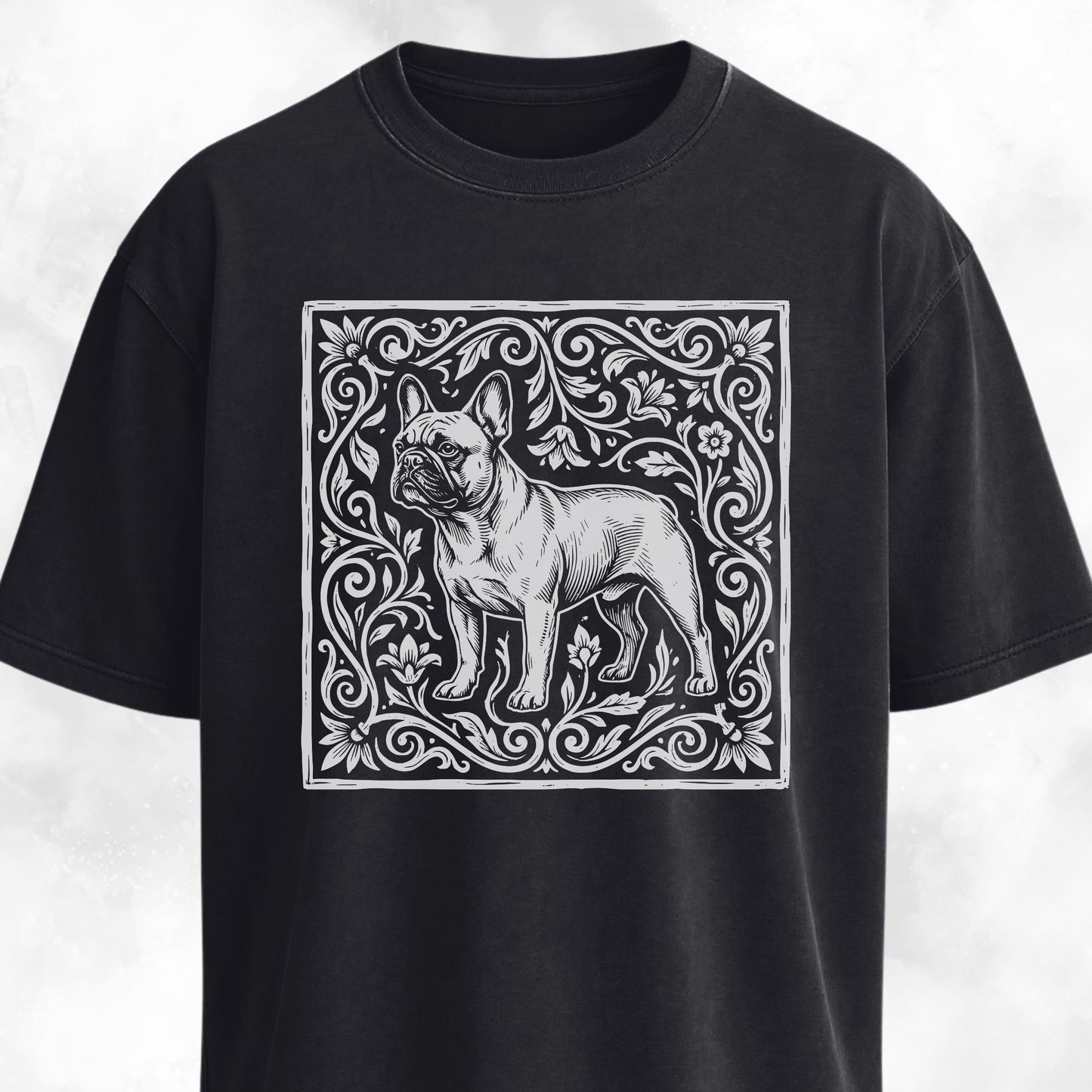 Folk-Art Floral Frenchie T-Shirt