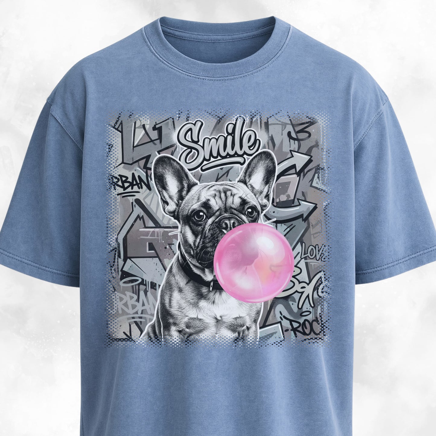 Pink Bubble Gum Cream Frenchie T-Shirt