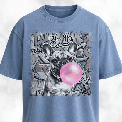 Pink Bubble Gum Cream Frenchie T-Shirt
