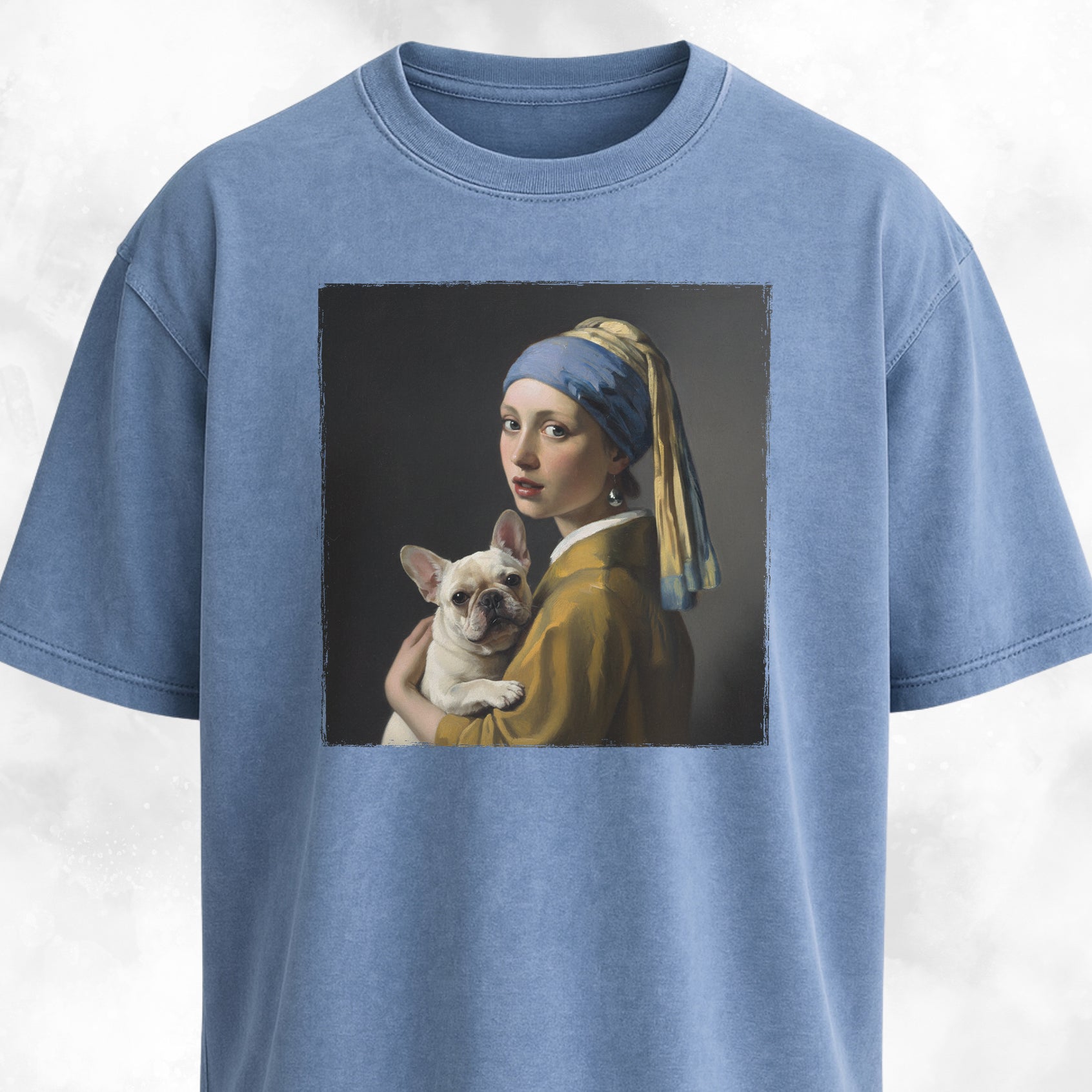 Girl With A Pearl Earring Frenchie Edition T-Shirt