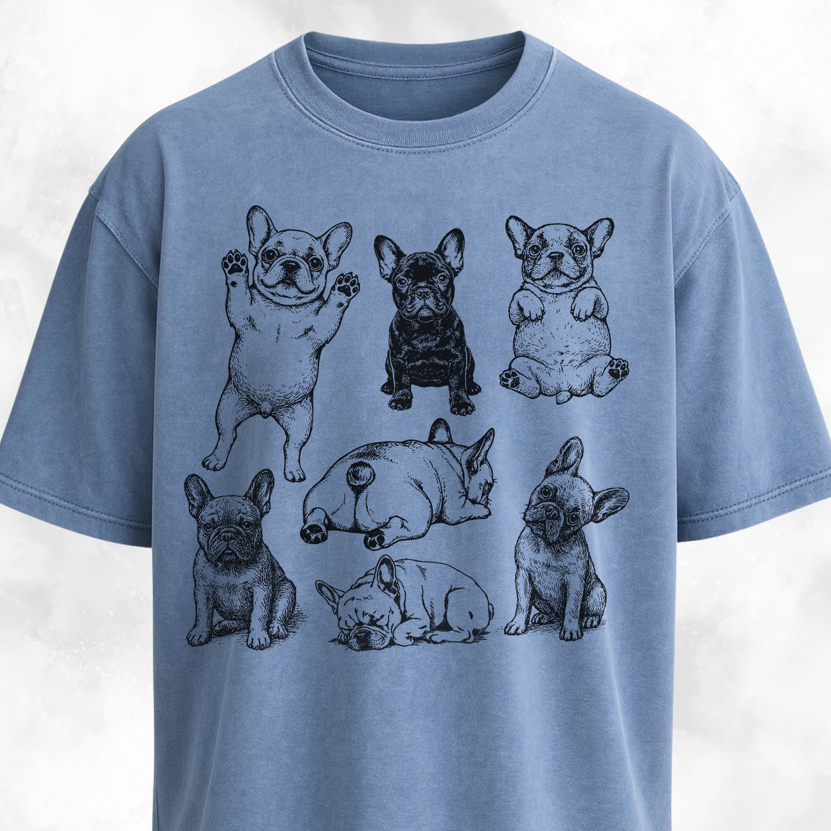Frenchies Cute Vintage Collage T-Shirt