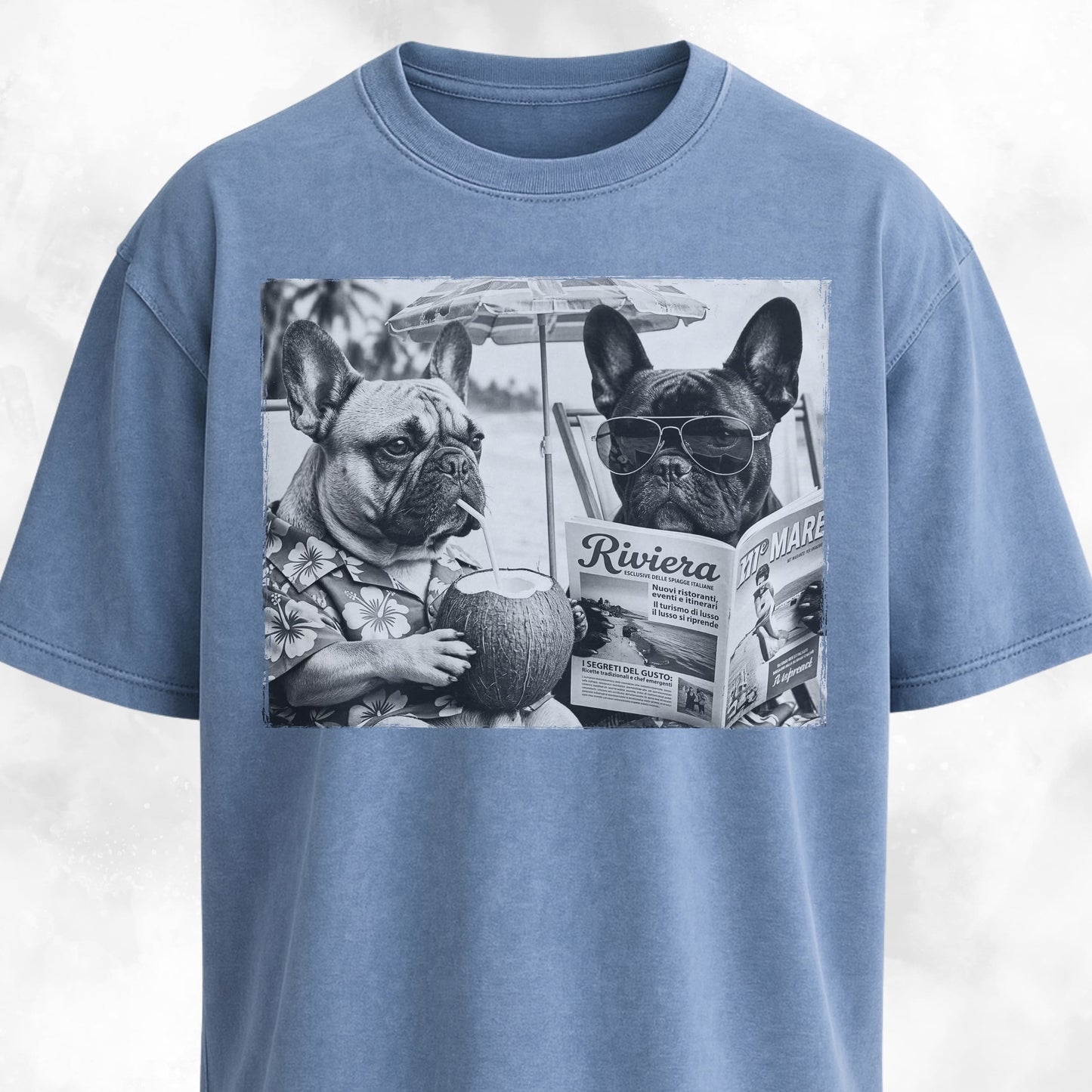 Frenchie Buddies On A Beach T-Shirt