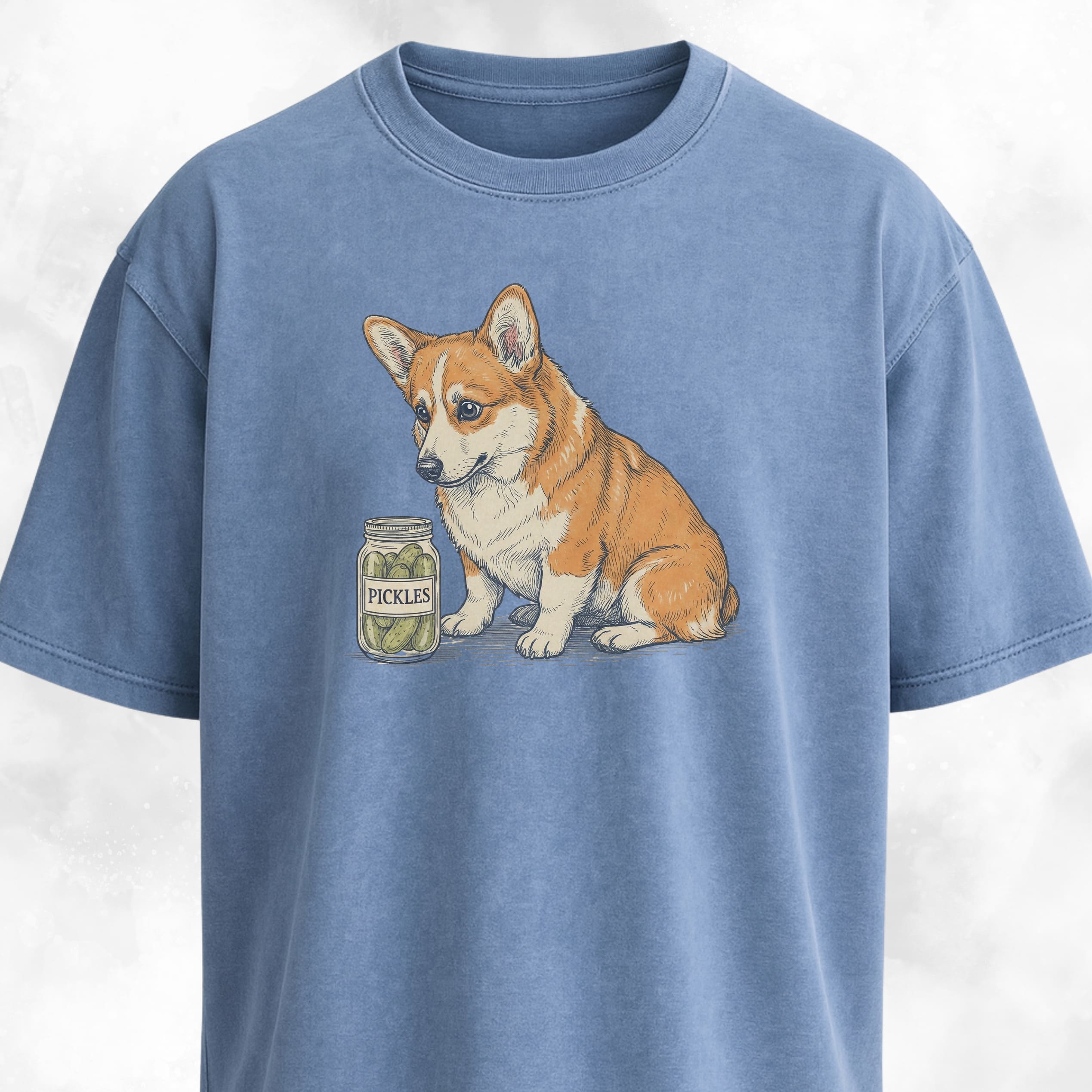 Corgi With Pickle Jar T-Shirt