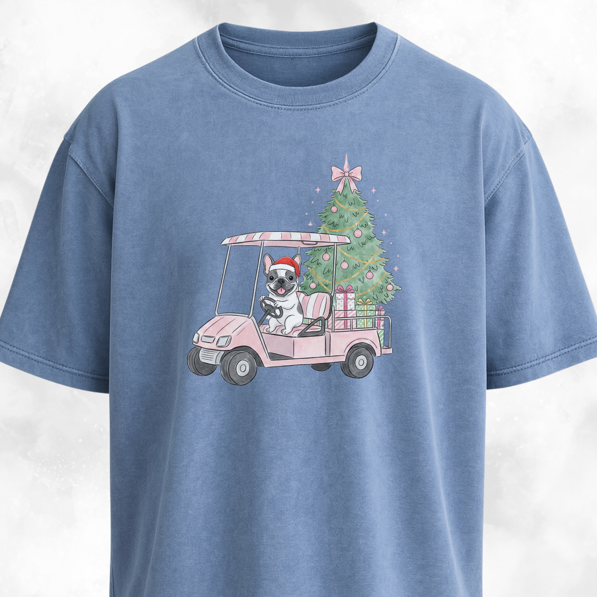 Frenchie Driving With Christmas Presents T-Shirt