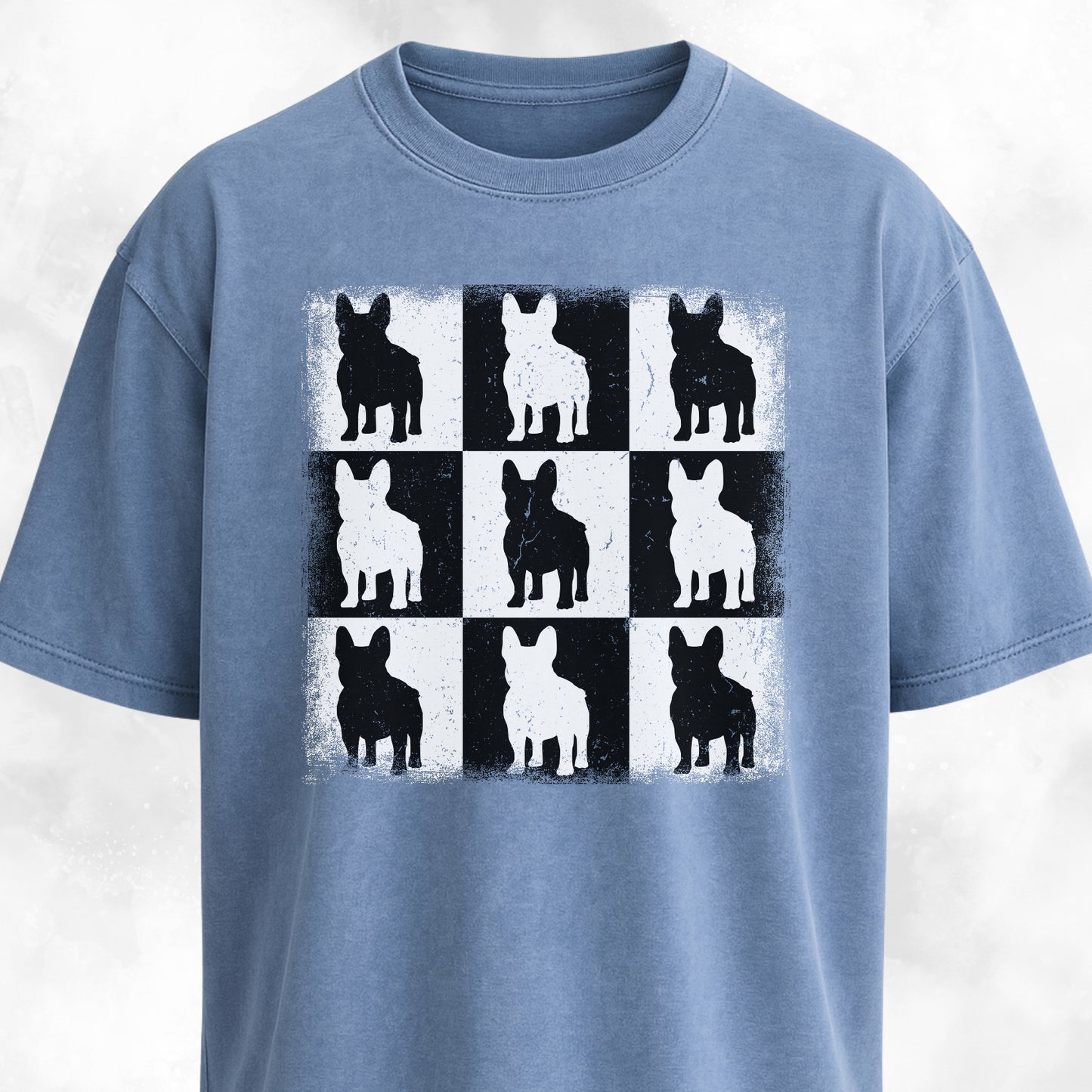 Checkerboard Frenchies Collage T-Shirt