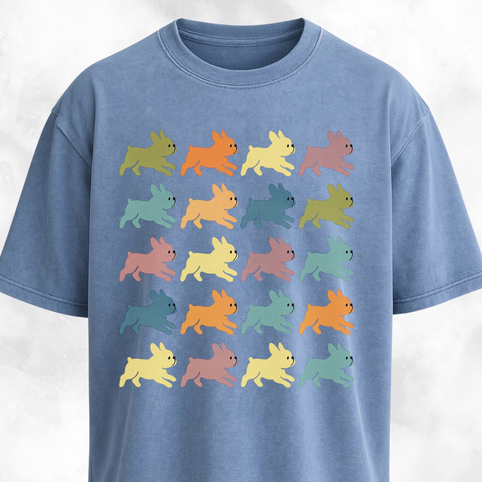 Cute Frenchies Collage Design T-Shirt
