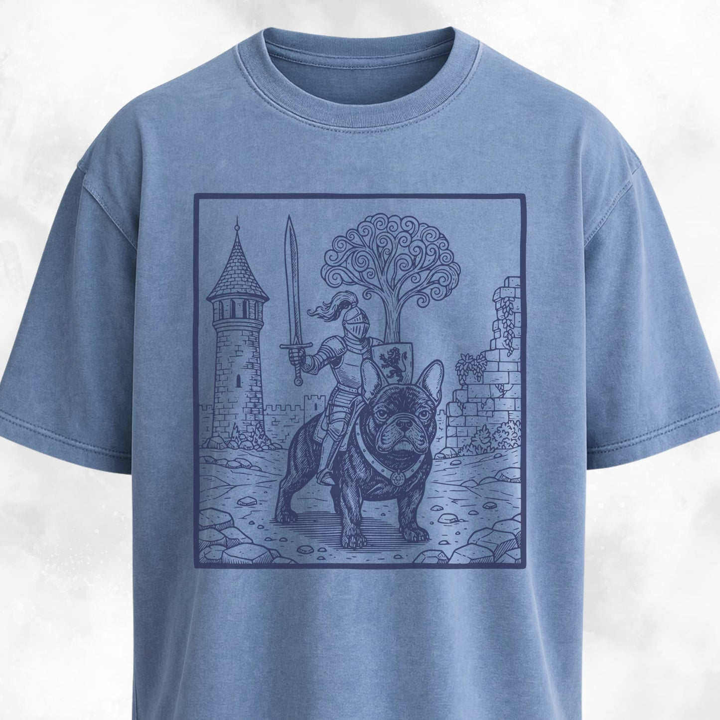 Knight Riding A Medieval French Bulldog T-Shirt