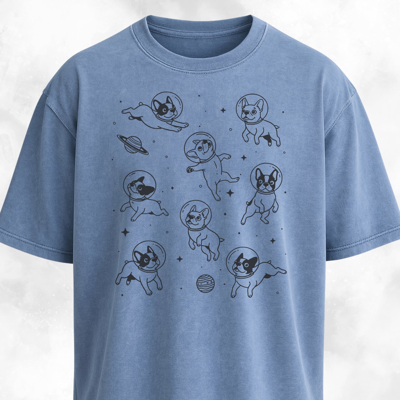 French Bulldogs In Outer Space T-Shirt