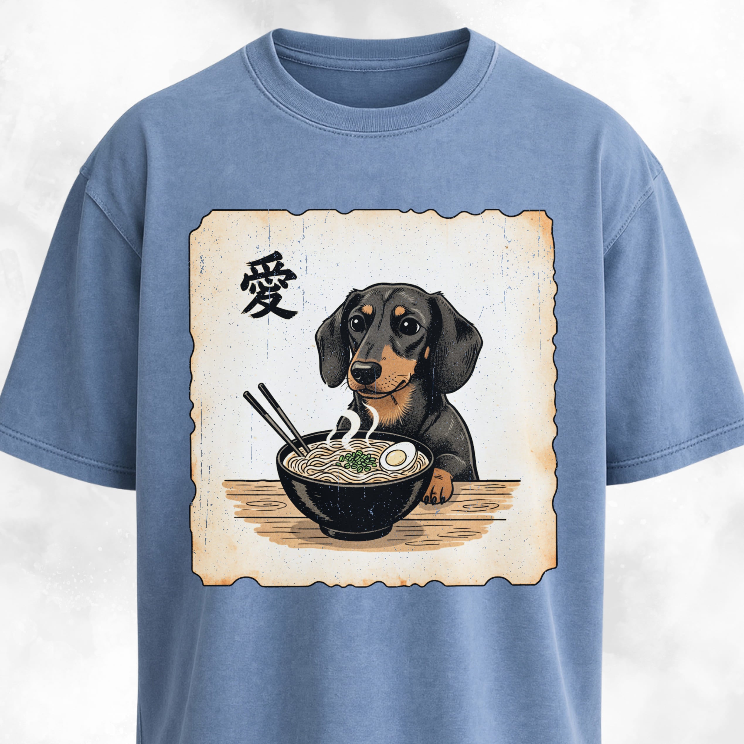 Japanese Style Dachshund Eating Ramen T-Shirt