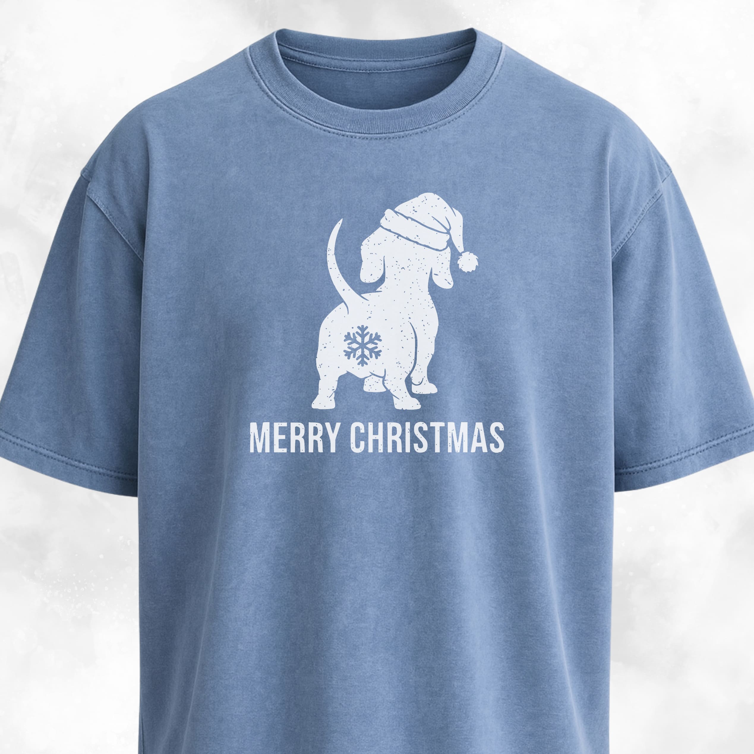 Doxie Merry Christmas Snowflake Butt T-Shirt