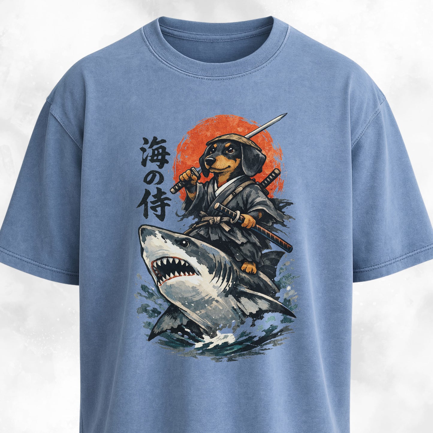Samurai Doxie Riding A Shark T-Shirt