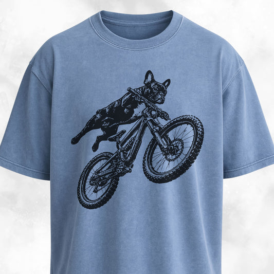 Frenchie Riding A MTB T-Shirt