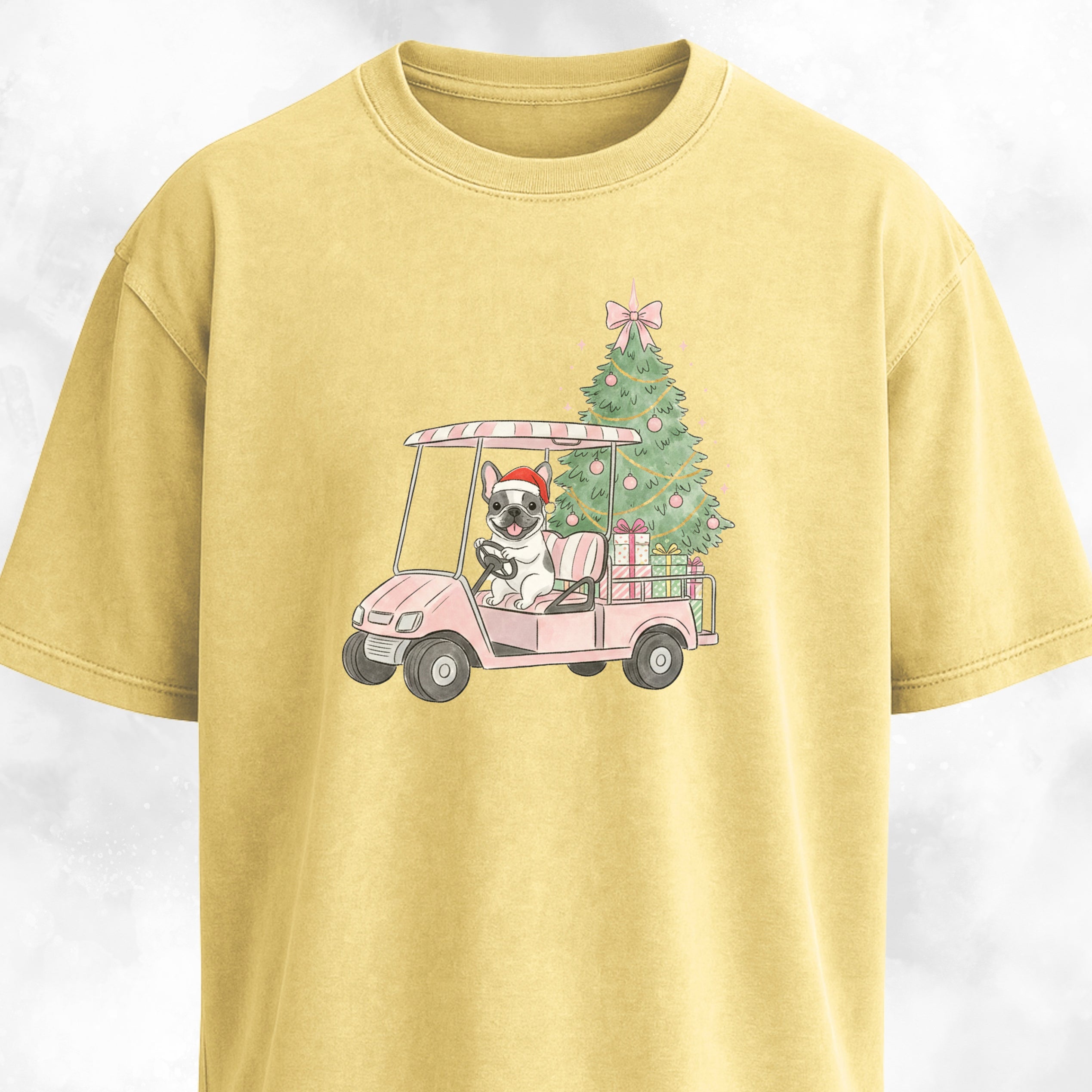 Frenchie Driving With Christmas Presents T-Shirt