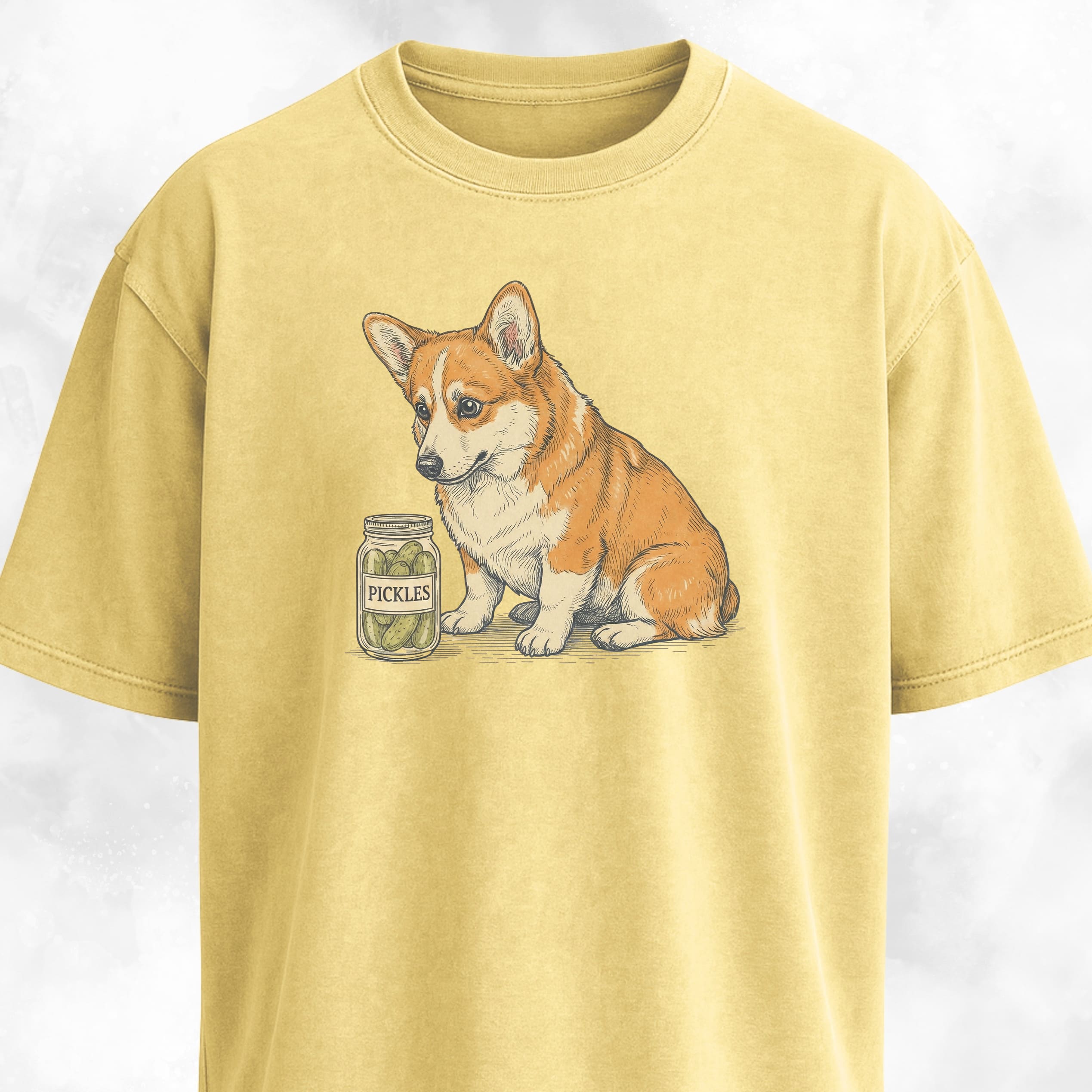 Corgi With Pickle Jar T-Shirt
