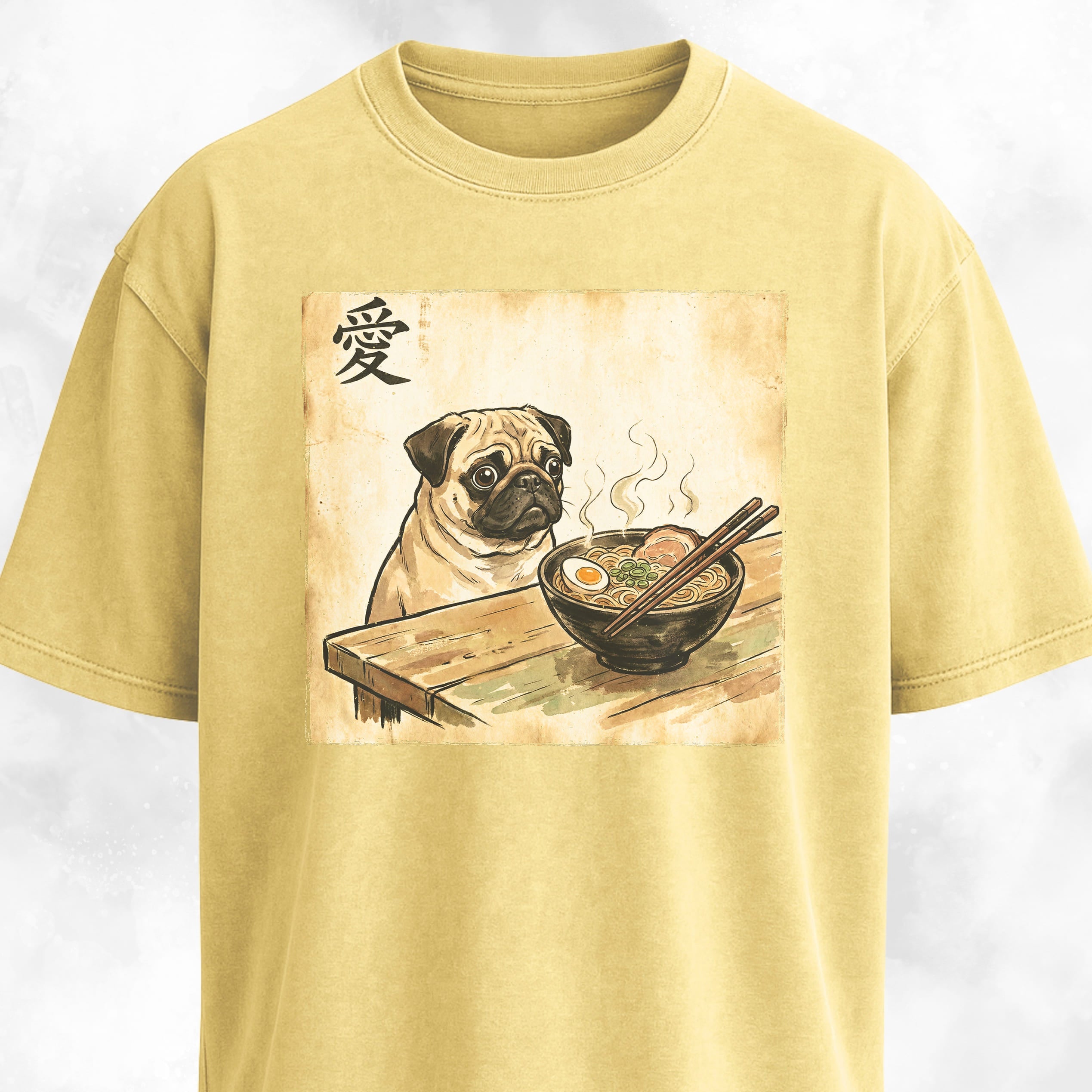 Japanese Pug Eating Ramen T-Shirt