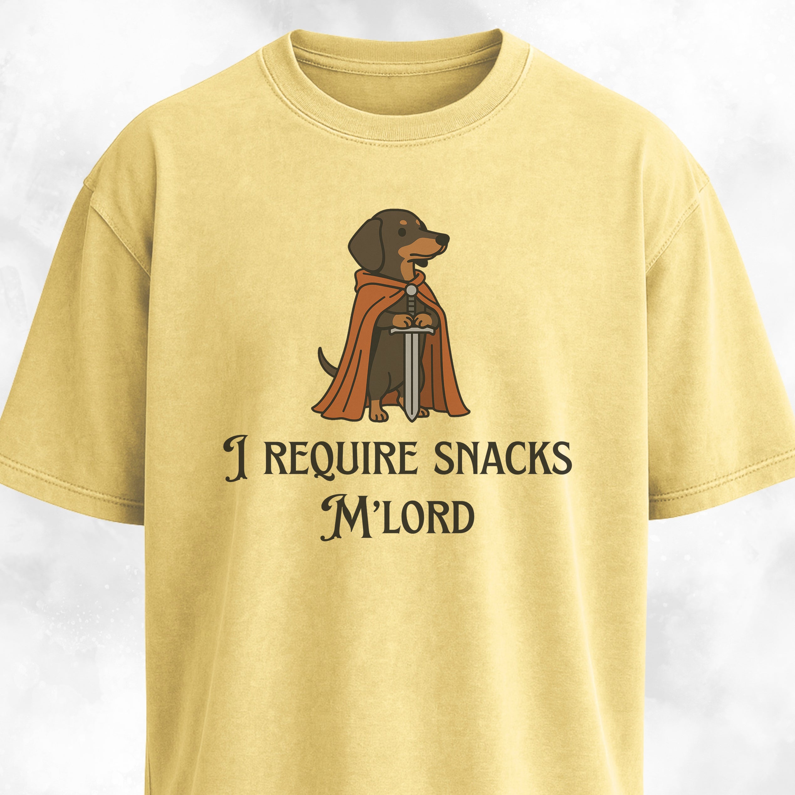I Require Snacks Mlord Medieval Doxie T-Shirt