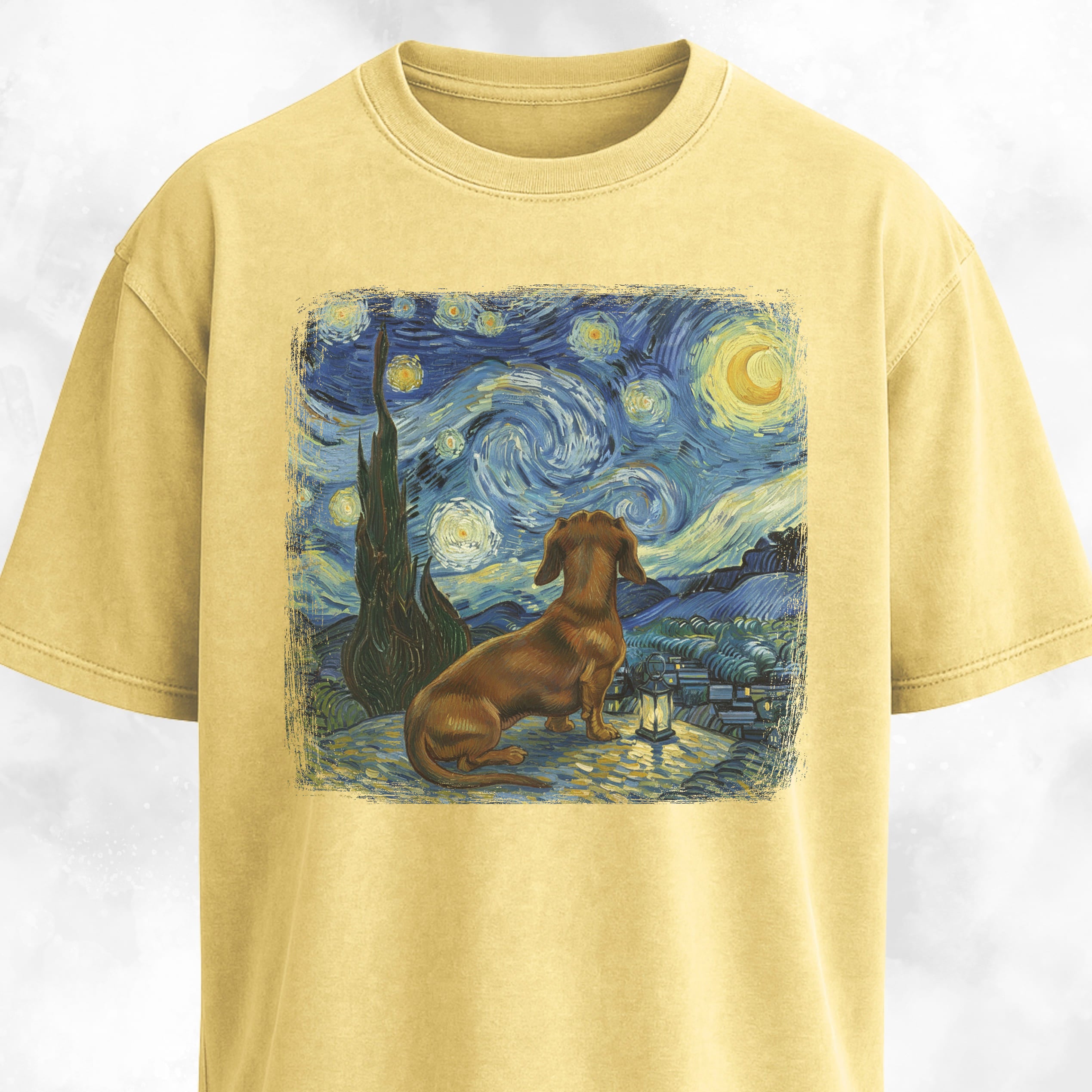 Van Gogh's Starry Night Dachshund Edition T-Shirt