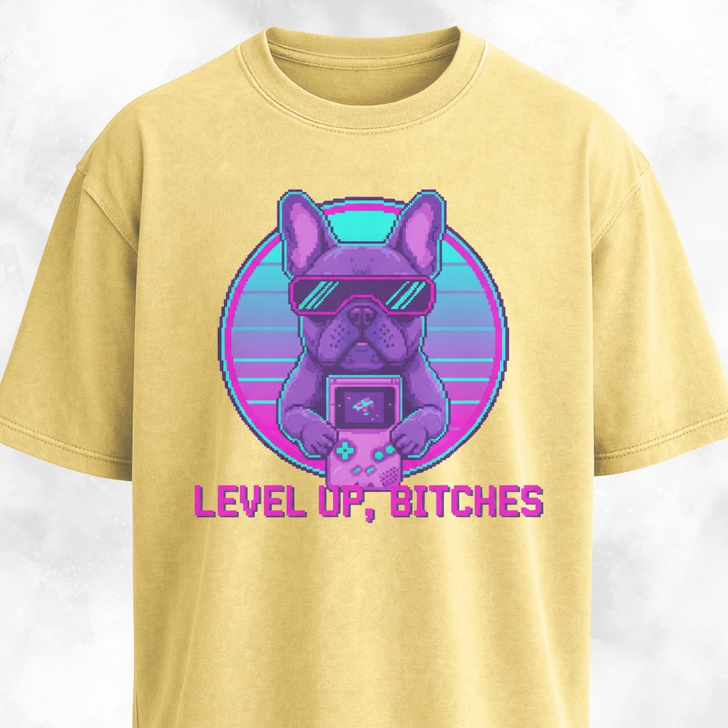 Level Up Bitches Retro French Bulldog T-Shirt