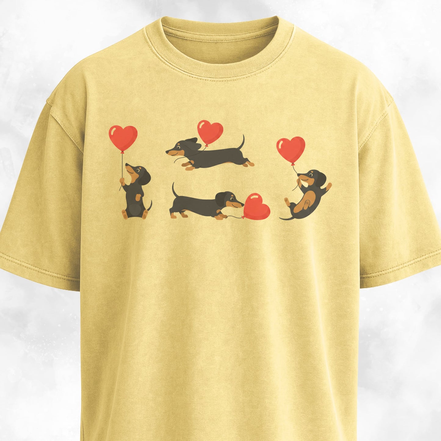 Doxie Heart Balloons Collage T-Shirt