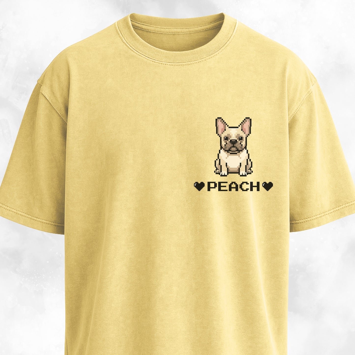 Custom Pixel Art Frenchie Pocket Design T-Shirt