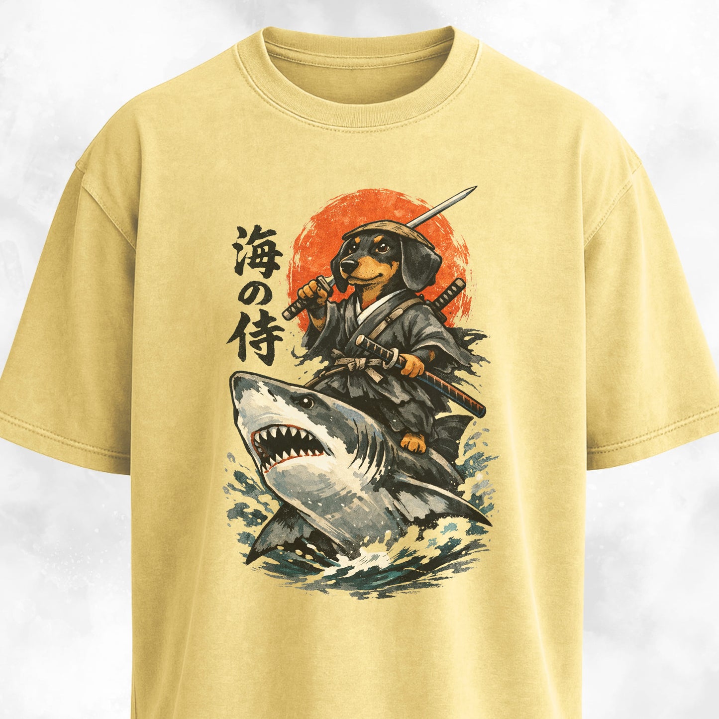 Samurai Doxie Riding A Shark T-Shirt