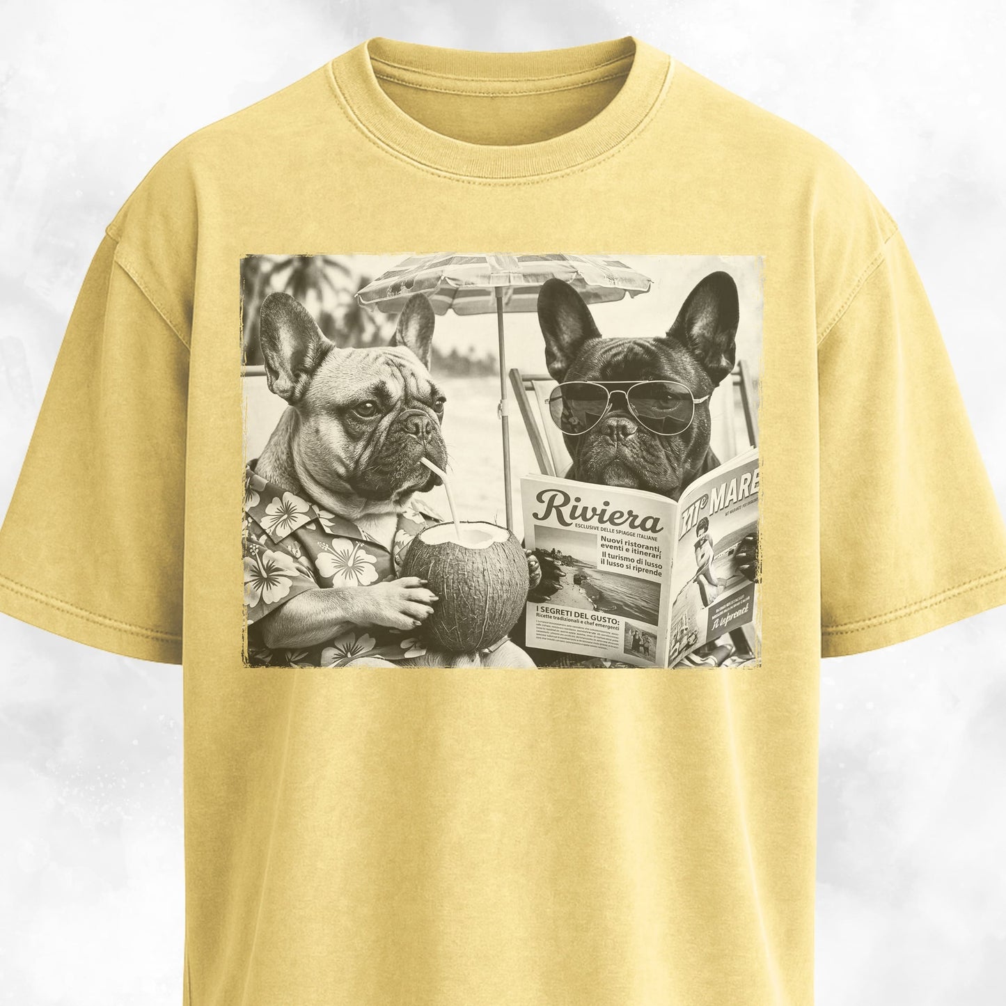 Frenchie Buddies On A Beach T-Shirt