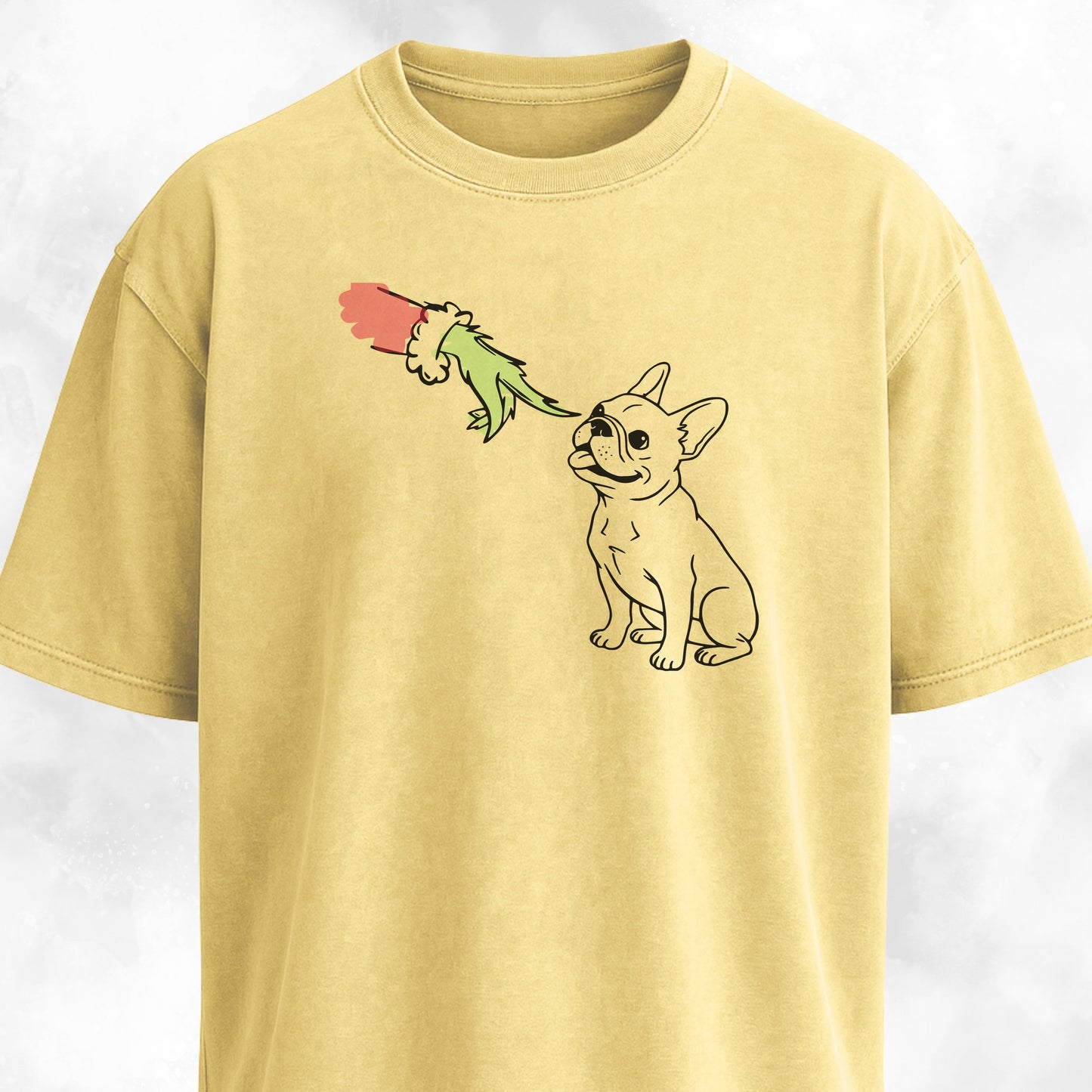 Grinch Booping Frenchie Nose Christmas T-Shirt