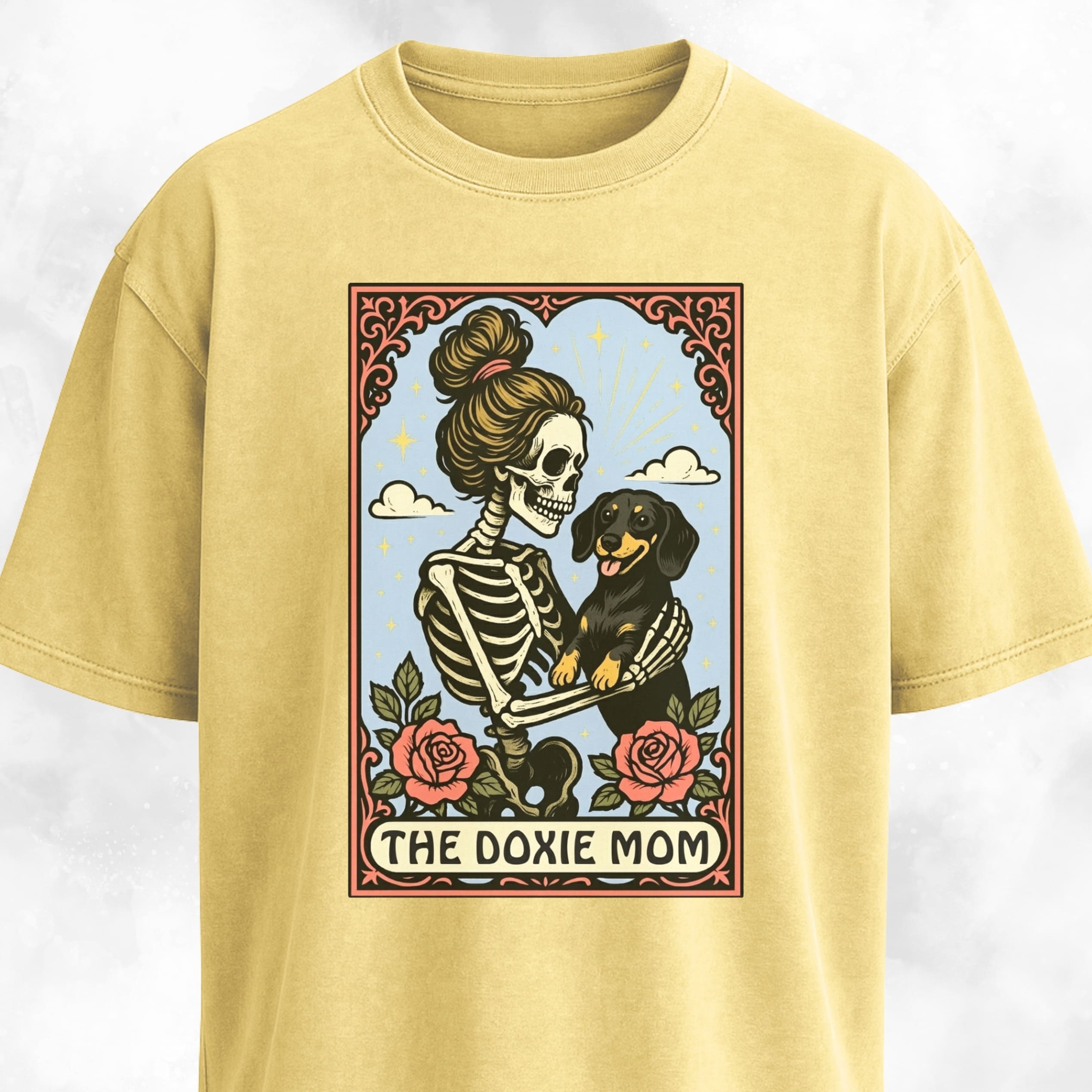 The Doxie Blonde Mom Tarot Card T-Shirt