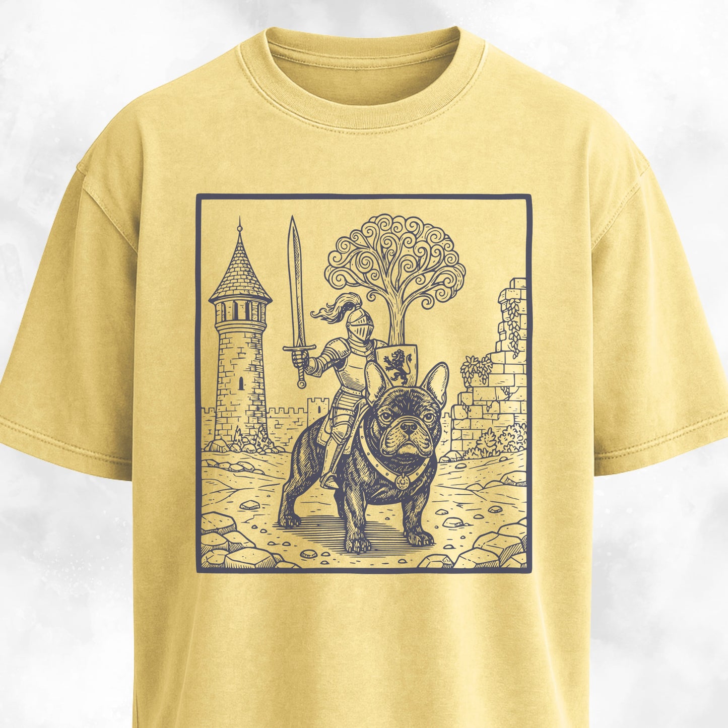 Knight Riding A Medieval French Bulldog T-Shirt
