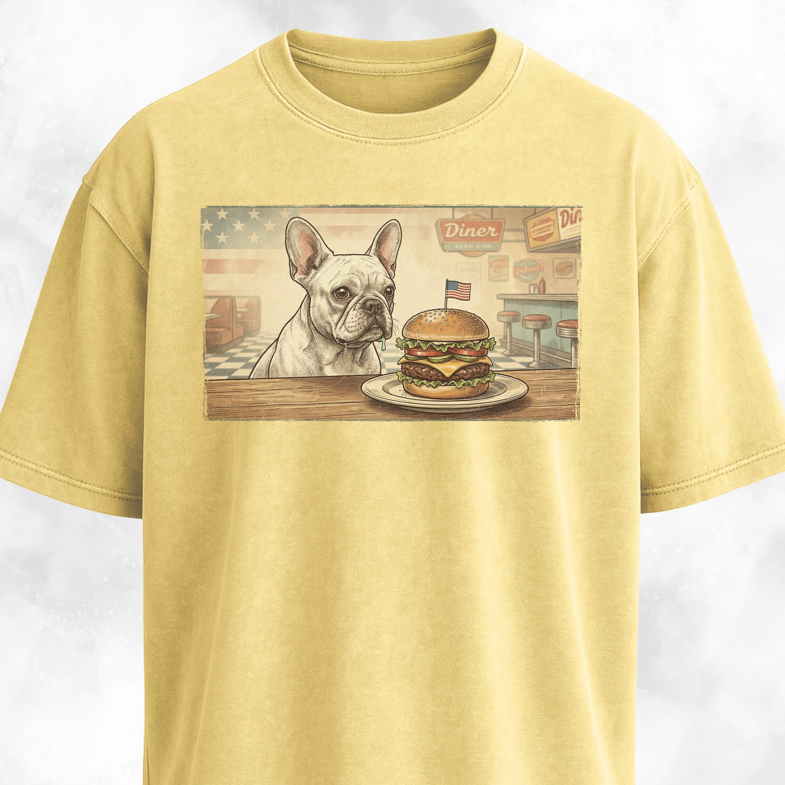 French Bulldog Eating A Hamburger T-Shirt