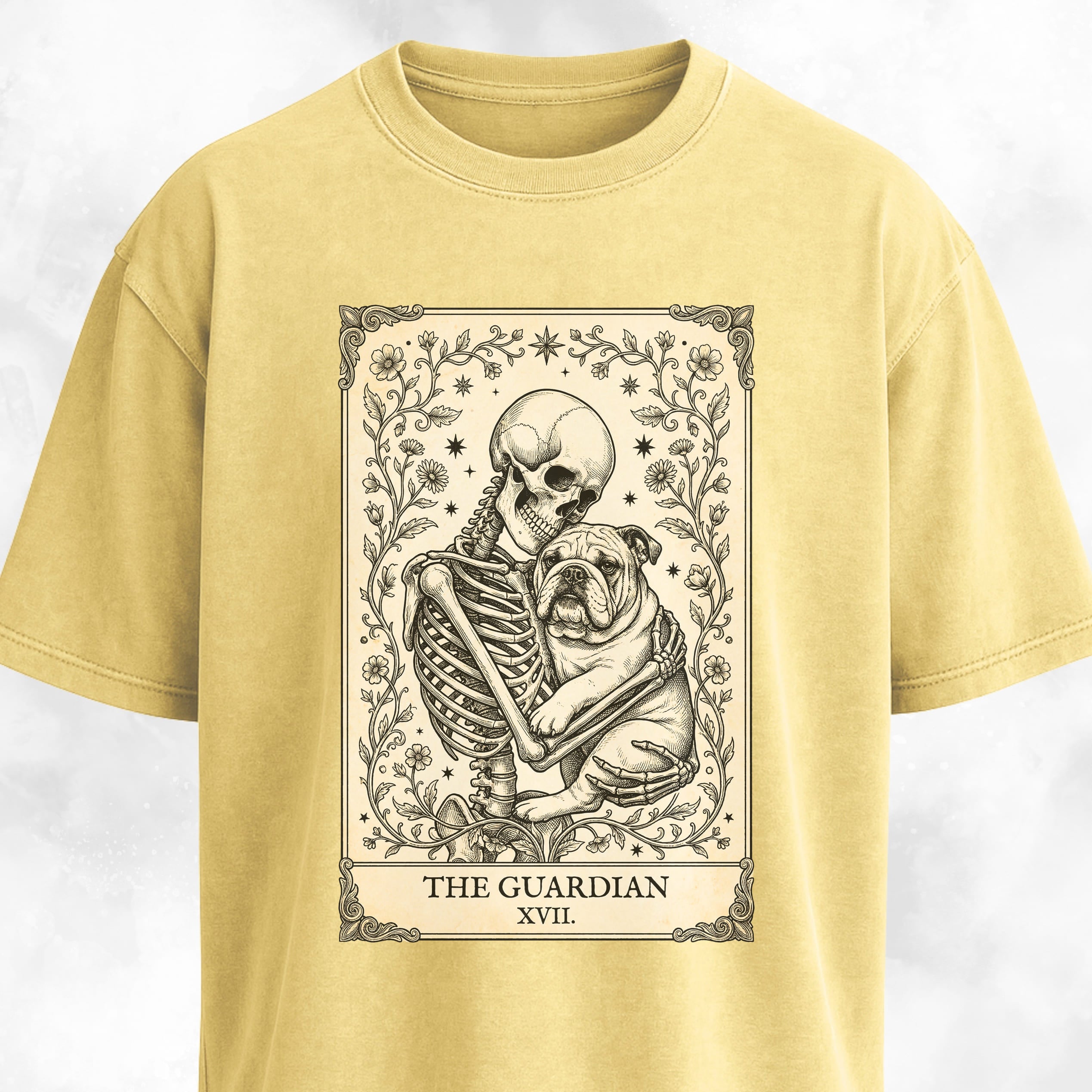 The Guardian Bulldog Tarot Card T-Shirt