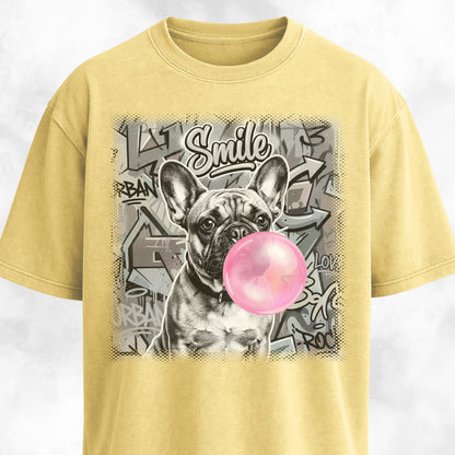 Pink Bubble Gum Cream Frenchie T-Shirt