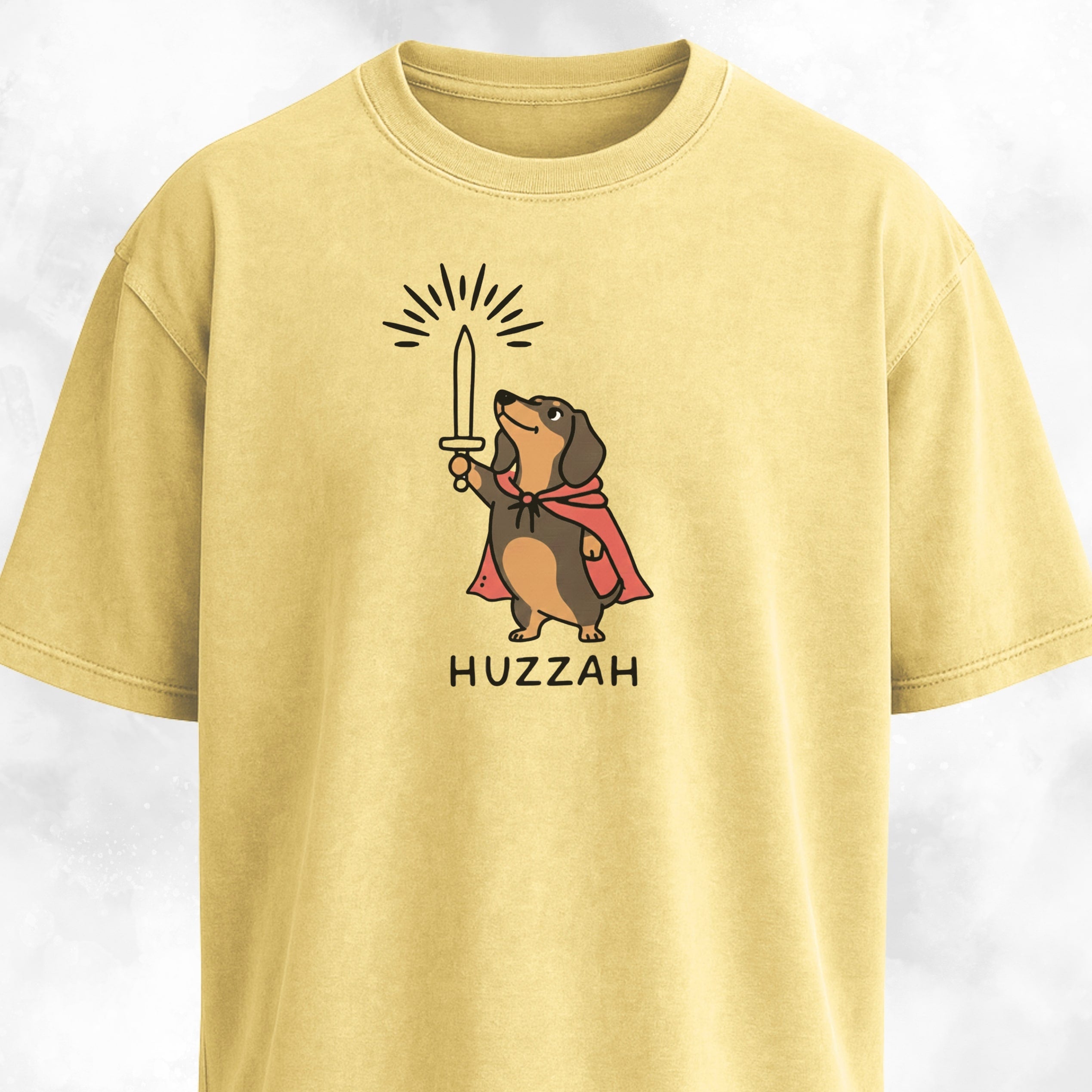 Huzzah Doxie With Sword T-Shirt