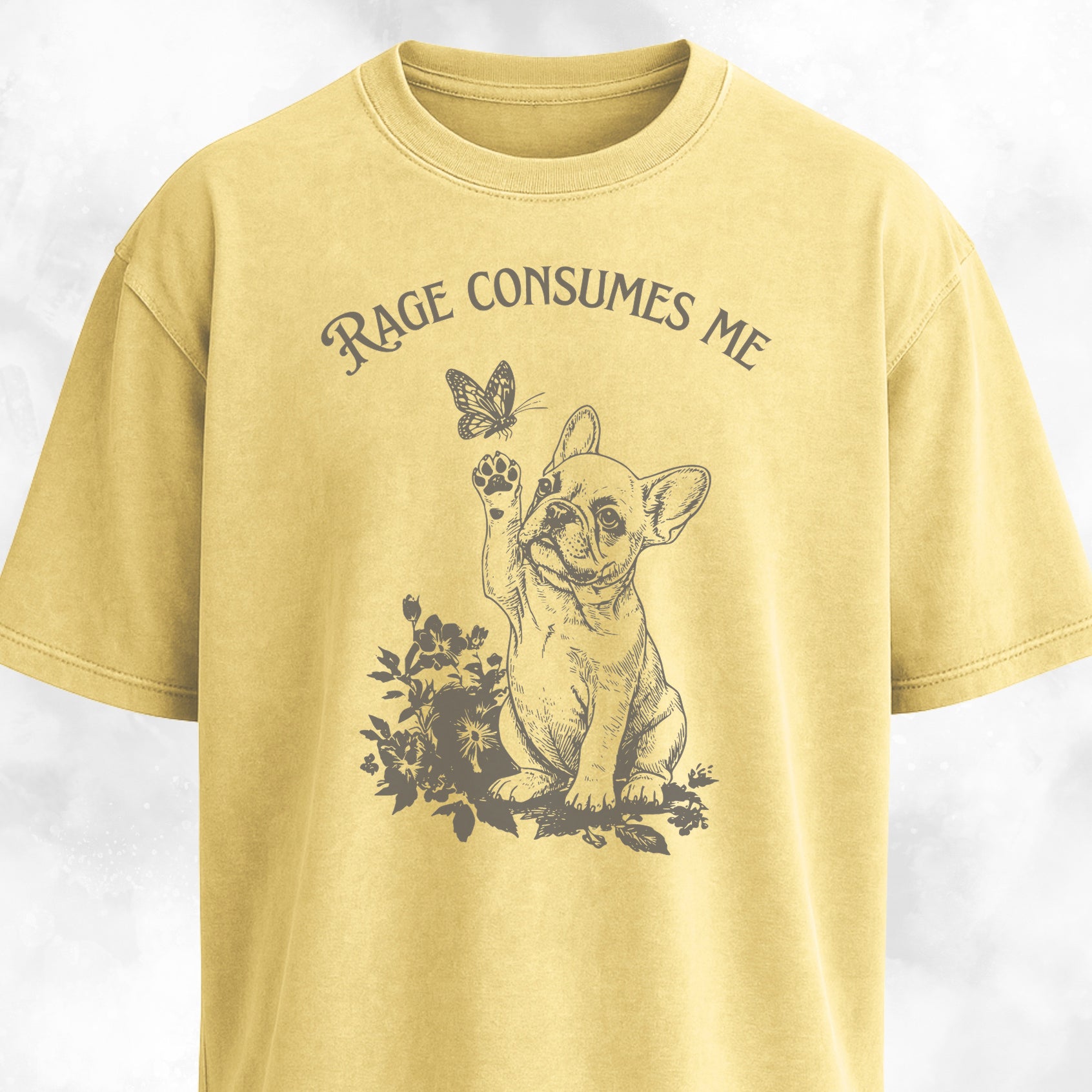 Rage Consumes Me Romantic Frenchie T-Shirt