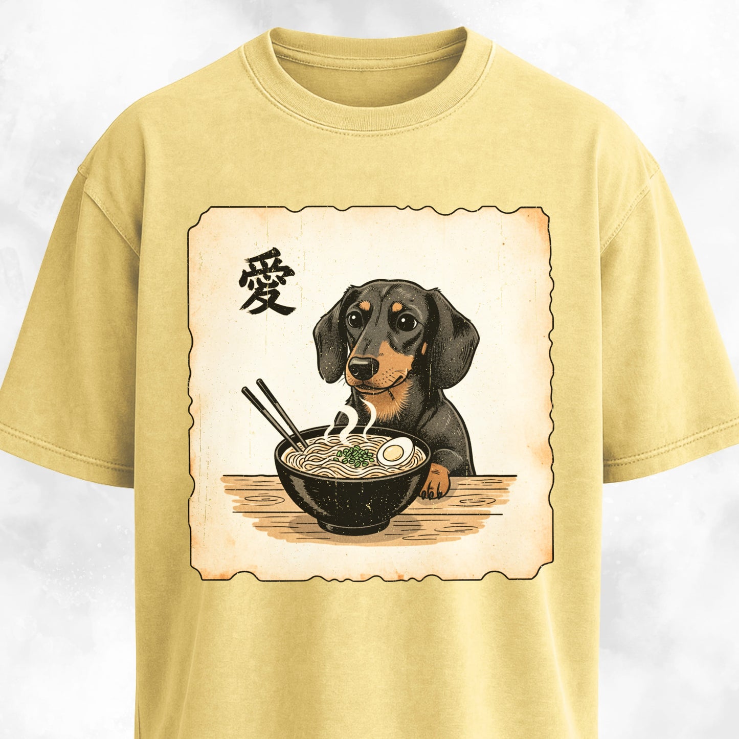 Japanese Style Dachshund Eating Ramen T-Shirt