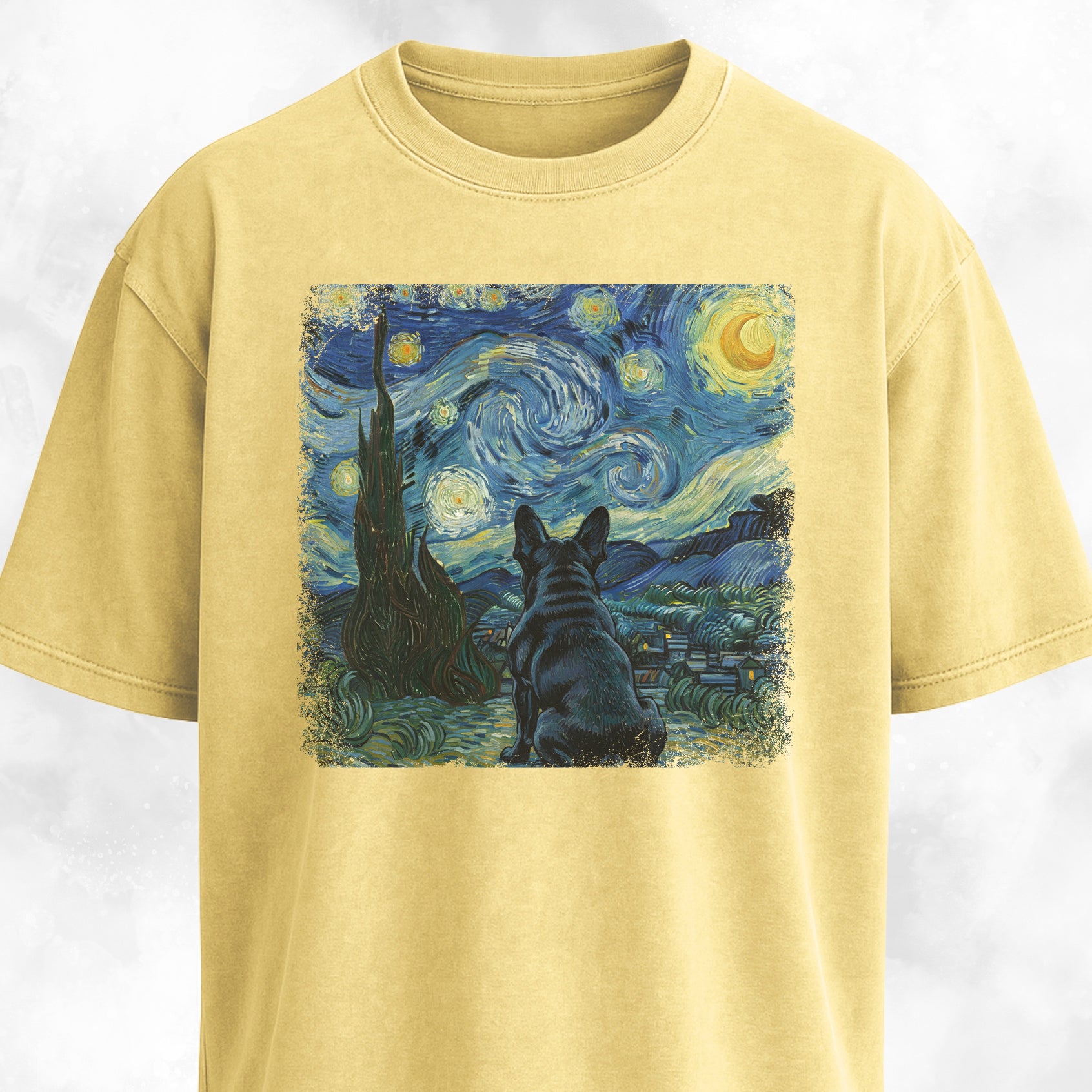Van Gogh's Starry Night Frenchie Edition T-Shirt