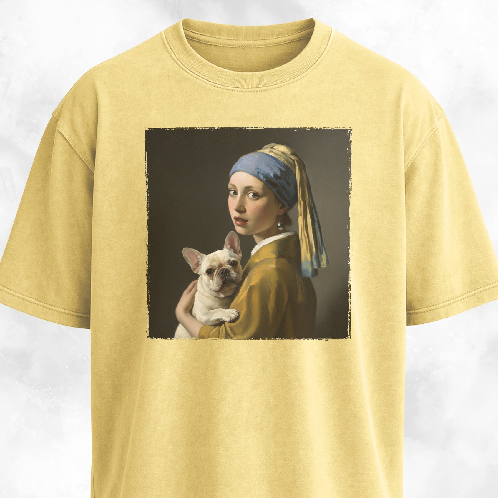 Girl With A Pearl Earring Frenchie Edition T-Shirt