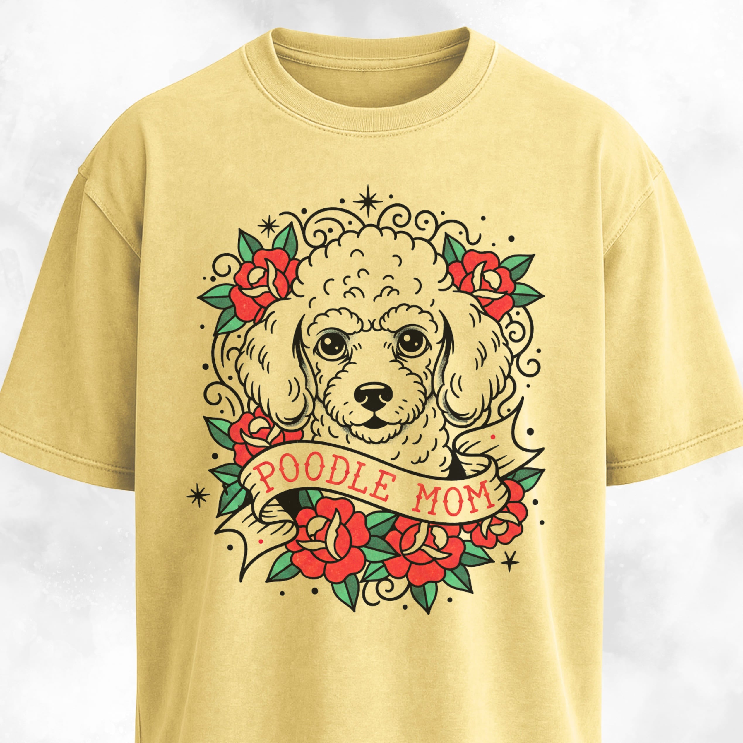 Poodle Mom Tattoo Design T-Shirt