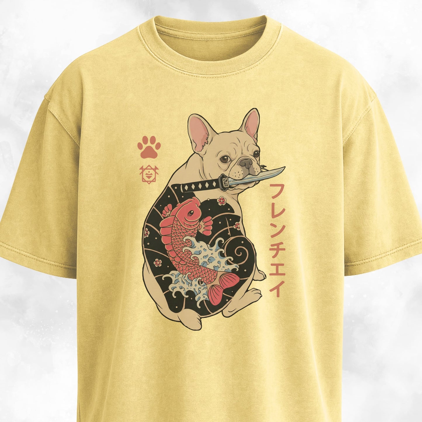 French Bulldog With A Katana T-Shirt