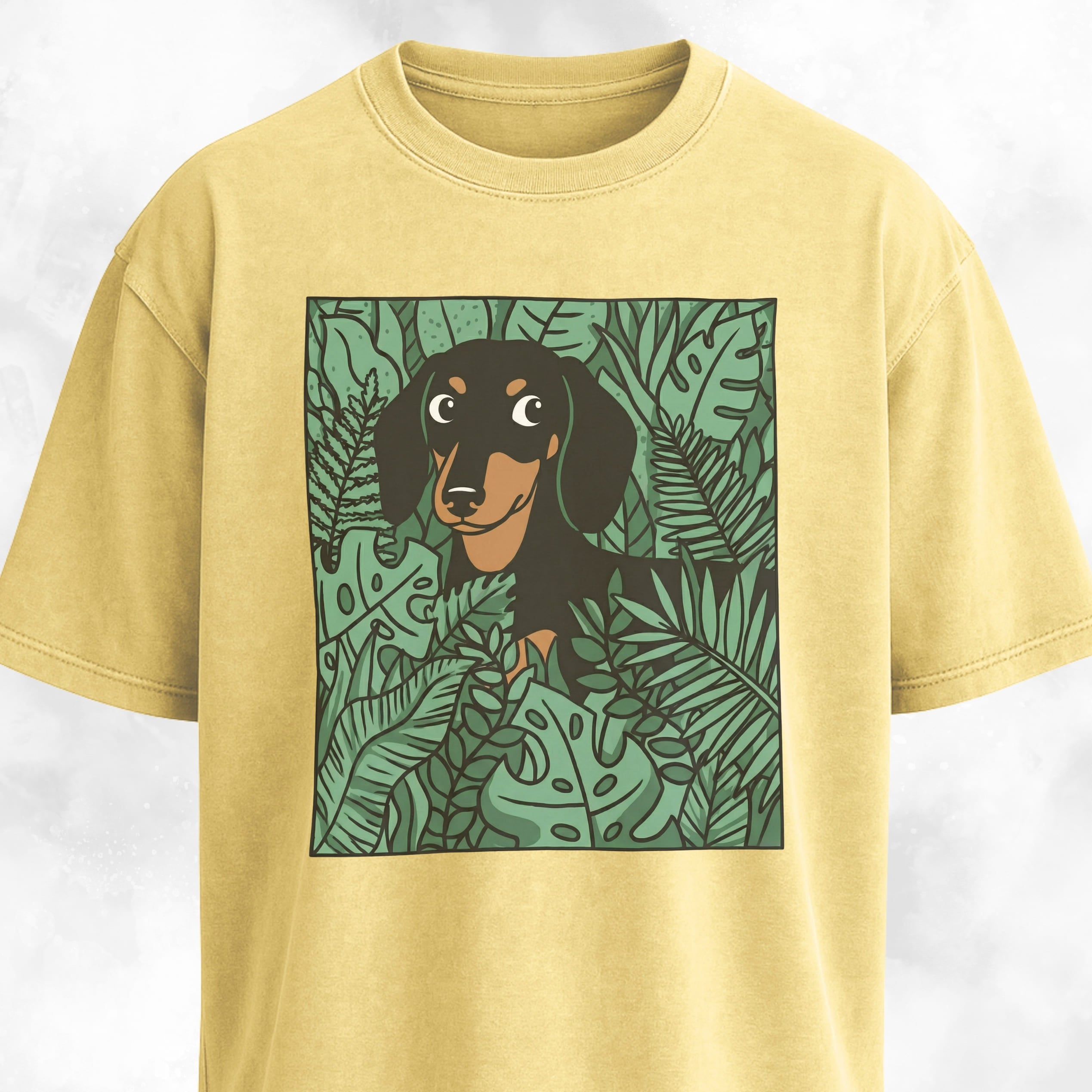 Dachshund In A Green Field T-Shirt