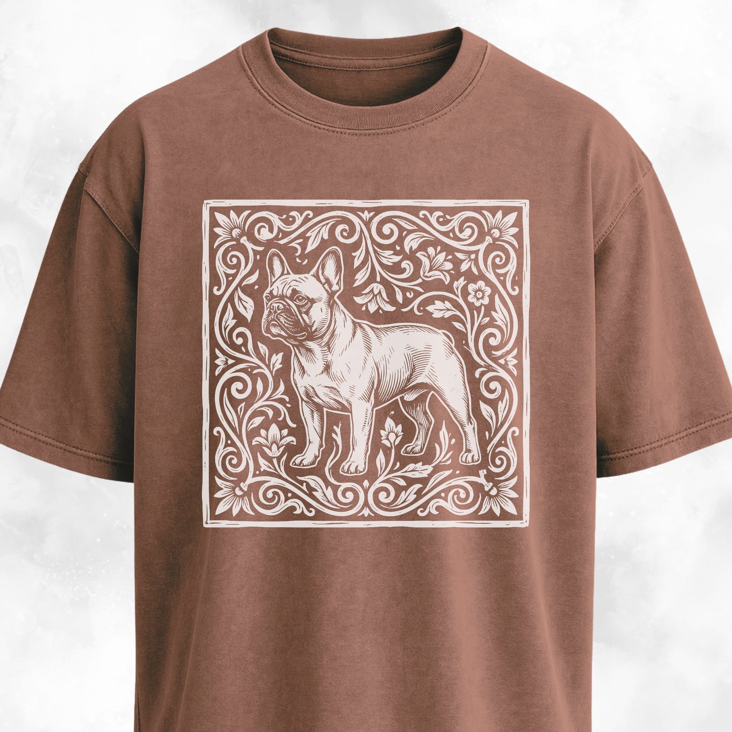 Folk-Art Floral Frenchie T-Shirt