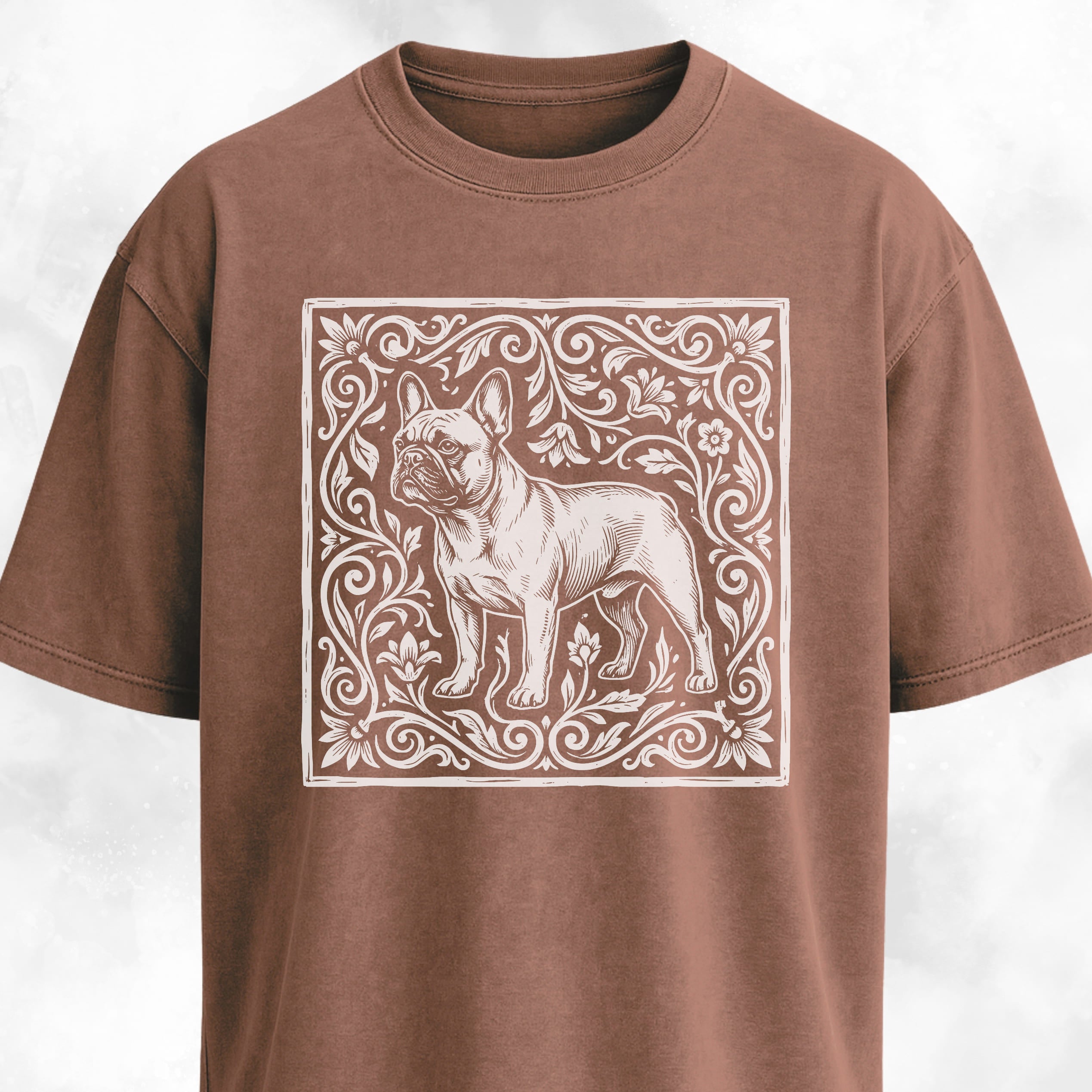 Folk-Art Floral Frenchie T-Shirt