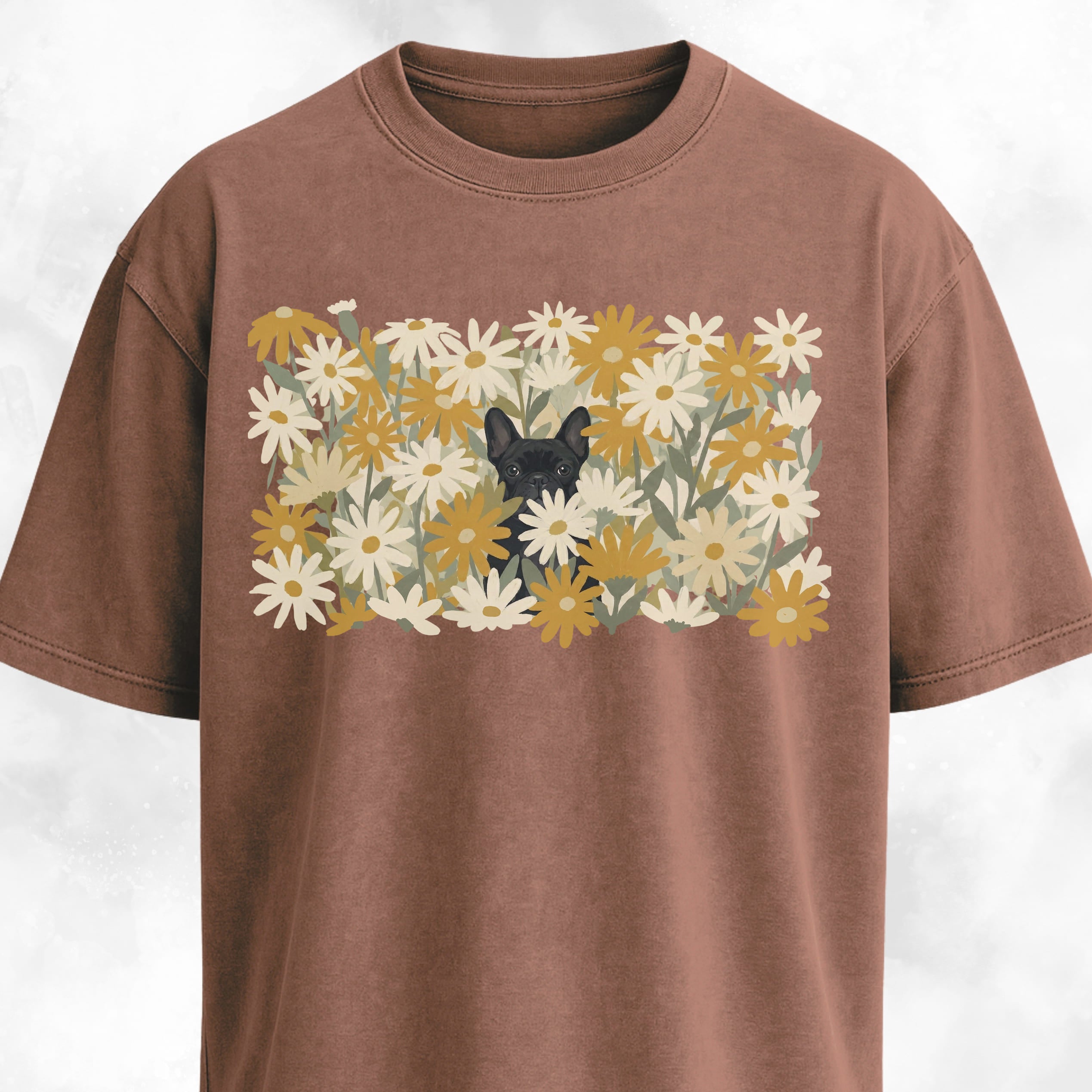 Frenchie In A Field Of Daisies T-Shirt