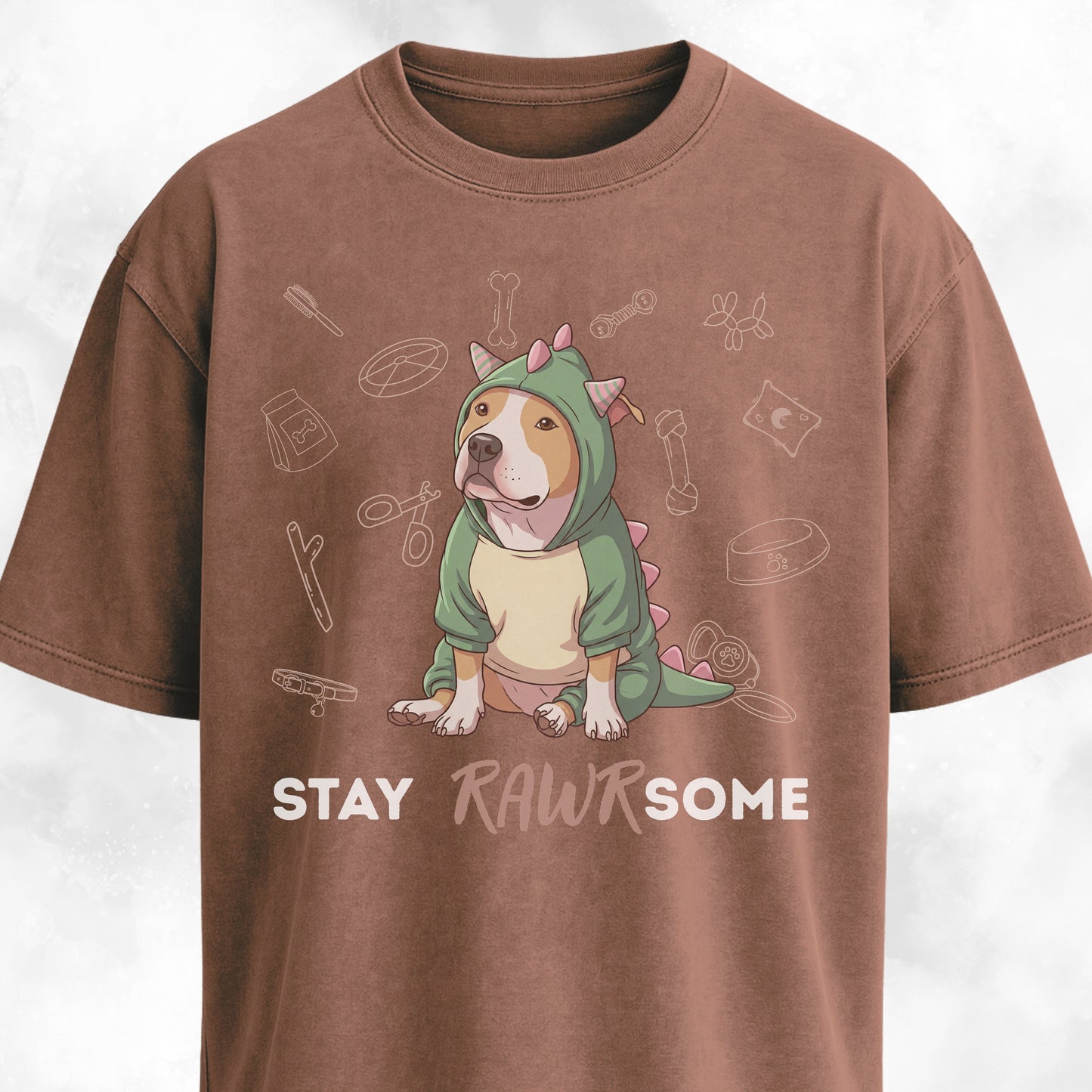 Pitbull In A Dinosaur Costume T-Shirt