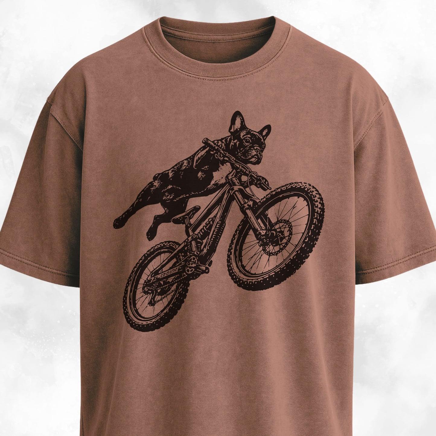 Frenchie Riding A MTB T-Shirt