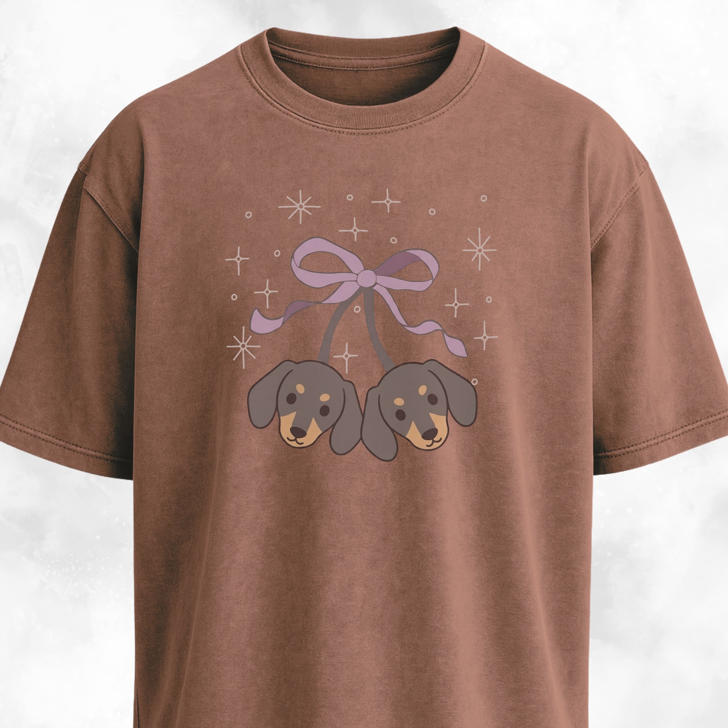 Kawaii Doxie Cherries With A Bow T-Shirt