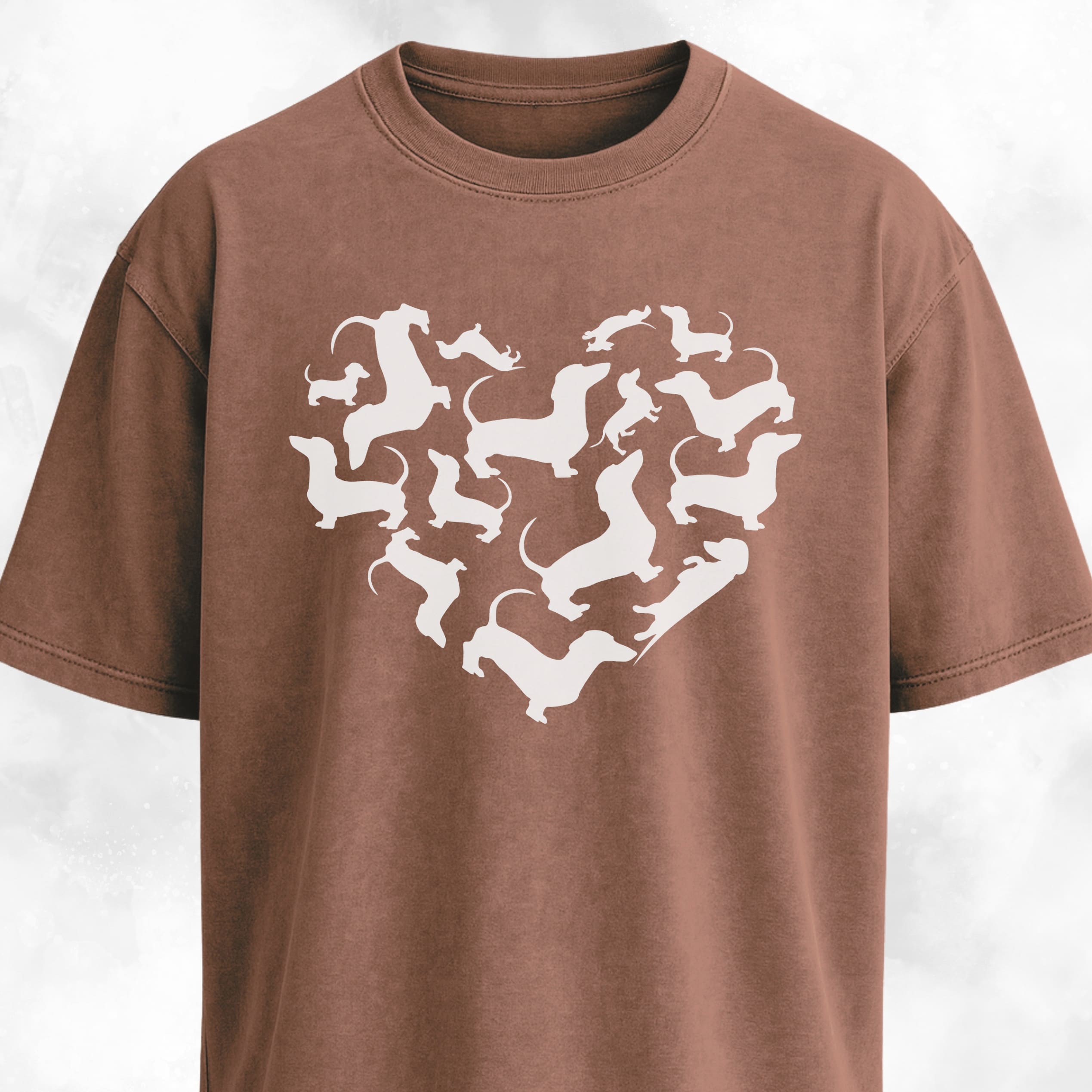 Dachshunds Heart Mosaic T-Shirt